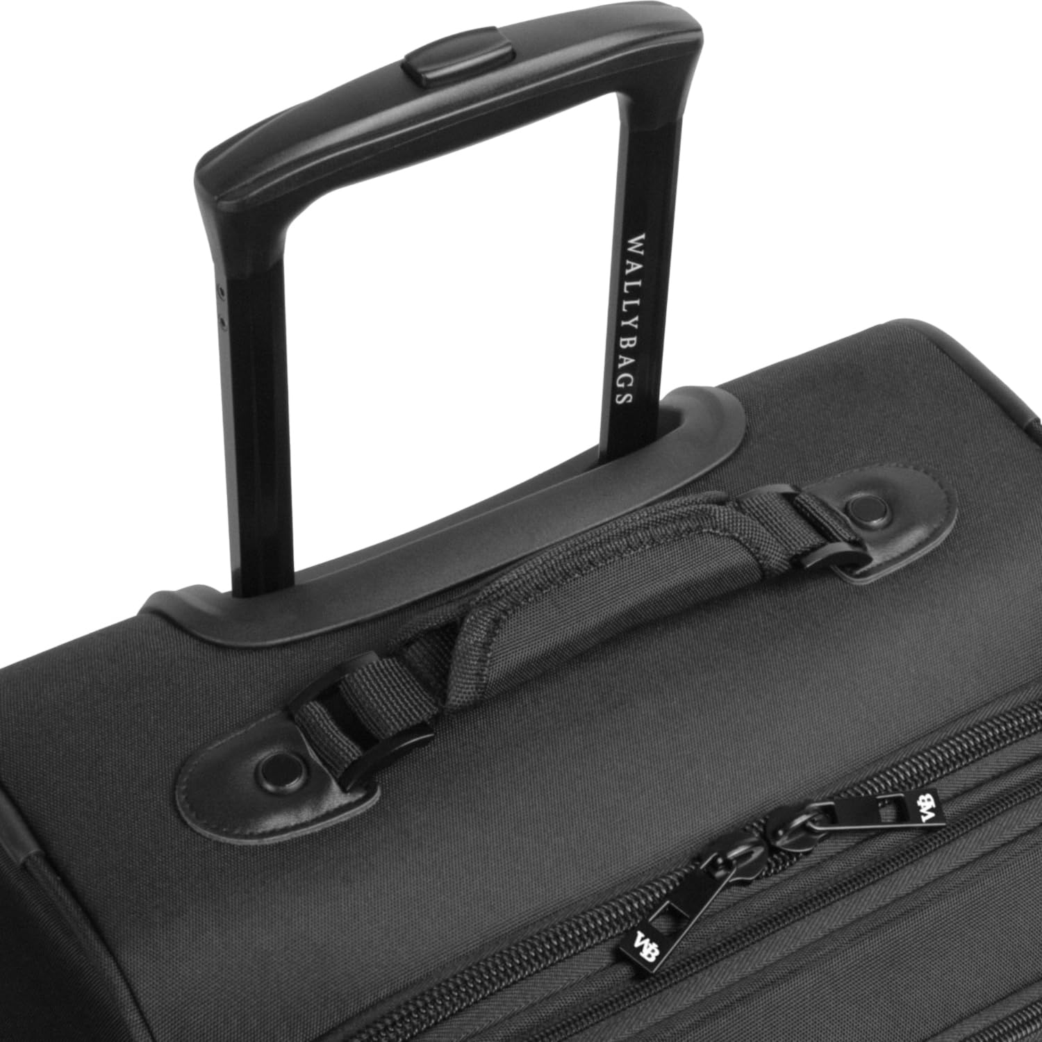 WallyBags Expandable Spinner Carry-On Luggage 20-Inch with Padded Laptop & Electronics Pockets - Black | Perfect for Business Travel & Airplane Cabin Use