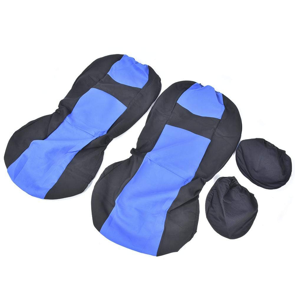 4Pcs Universal Car Seat Covers - All-Season Front Seat Protectors in Blue & Black | Waterproof & Non-Slip Interior Decor for Sedan, SUV, Truck | Perfect for Daily Commute, Road Trips & Family Travel