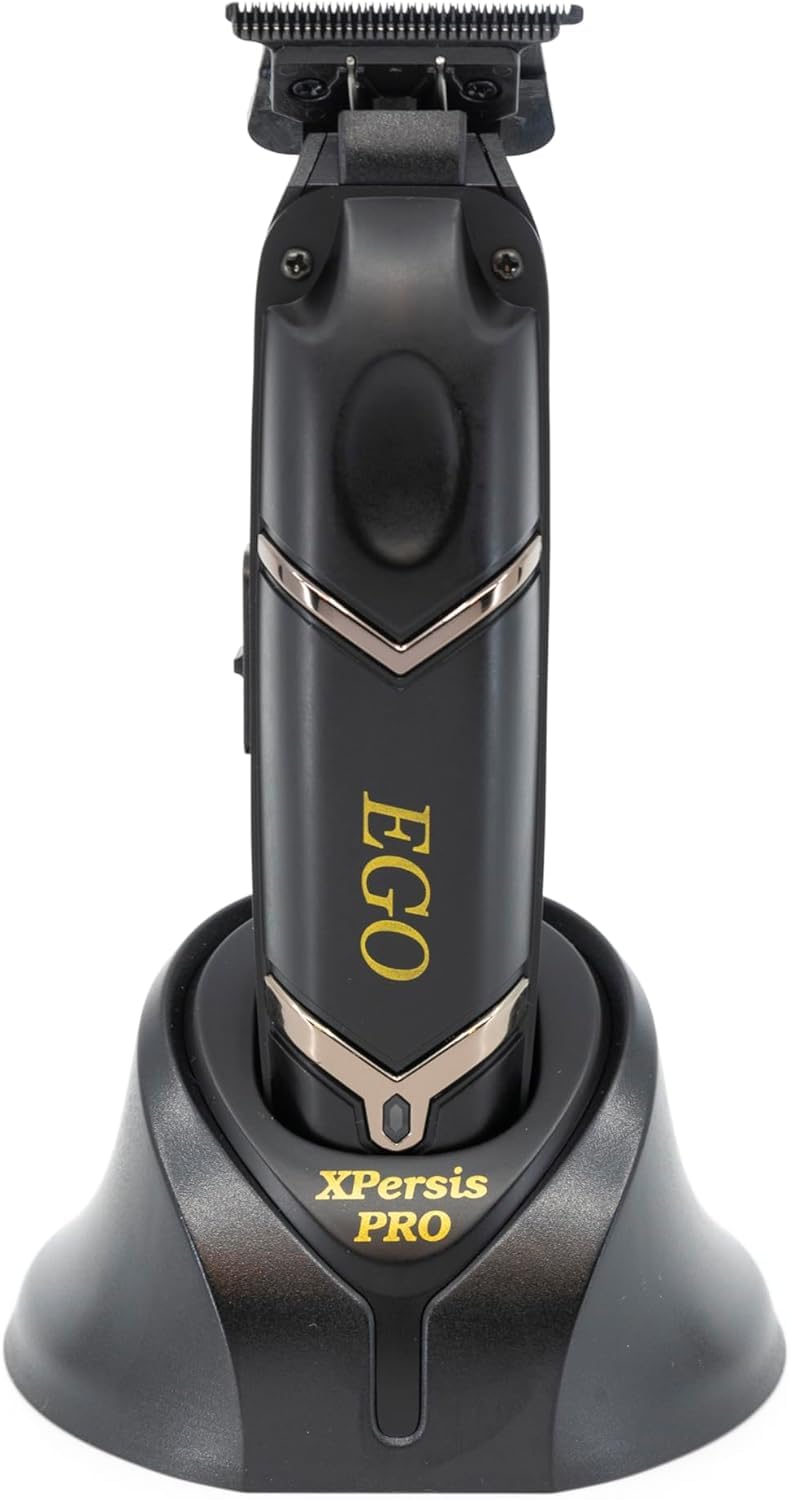 PRO Optimum Ergonomic Hair Clippers for Men - Professional Cordless Hair Trimmer & Electric Razor Foil Shaver with DLC Blade & Brushless Motor - Perfect for Home Barbering, Grooming & Styling - Black