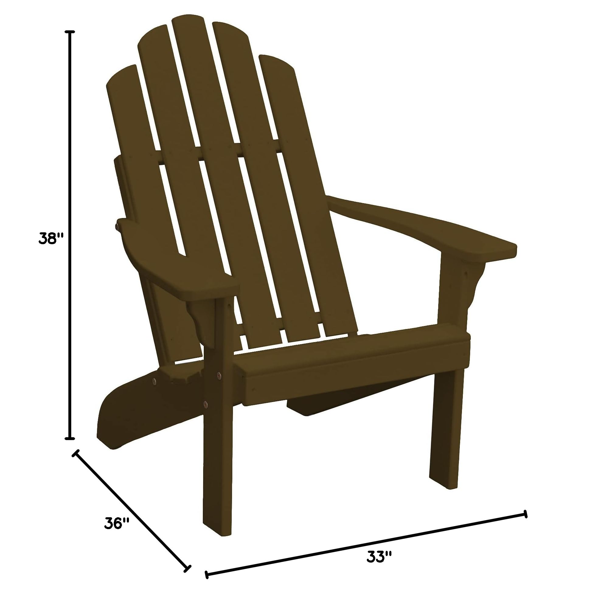 Premium Pine Wood Adirondack Chair - Handcrafted Outdoor Furniture for Patio, Garden & Poolside Relaxation - Comfortable & Durable Coffee Brown Kennebunkport Style - Perfect for Backyard, Deck & Beach House