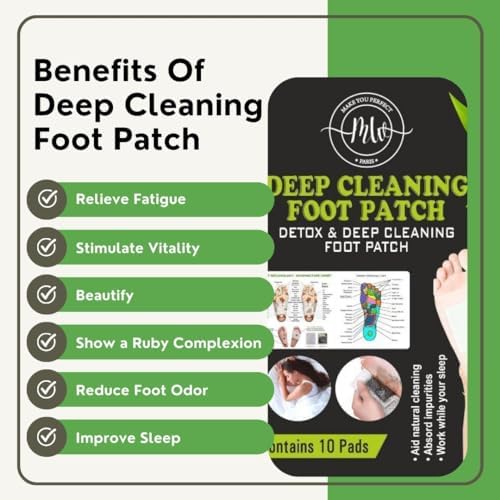 MW PARIS Detox & Energize Foot Patch - Natural Pain Relief & Toxin Cleansing Foot Pads for Stress Relief & Better Sleep | Detoxifying Foot Patches for Men & Women (10 Patches/Box) | Perfect for Nighttime Use, Post-Workout Recovery & Travel Wellness