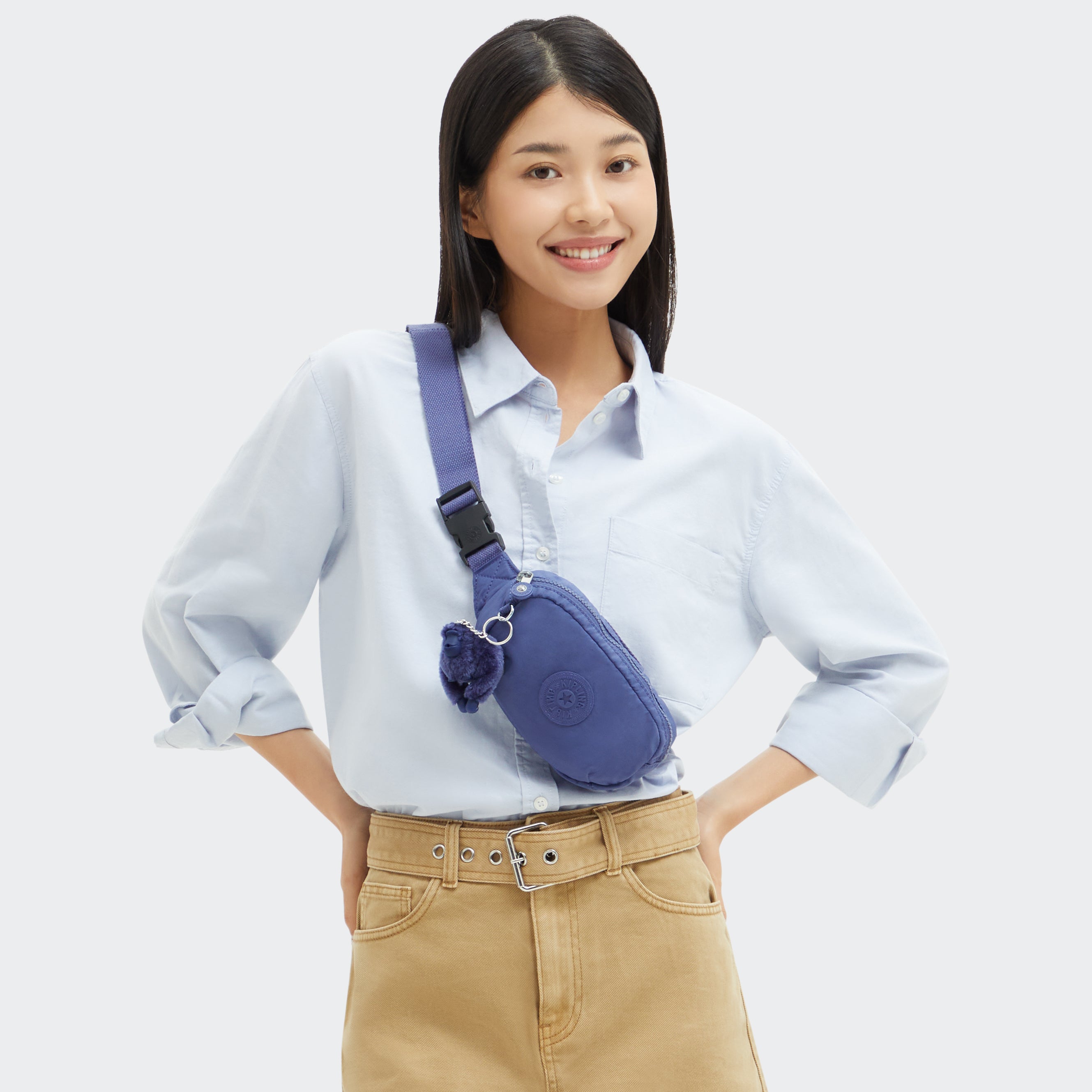 Kipling Alys Waist Pack - Stylish & Lightweight Crossbody Bag for Women, Ocean Blue | Perfect for Travel, Gym & Everyday Use