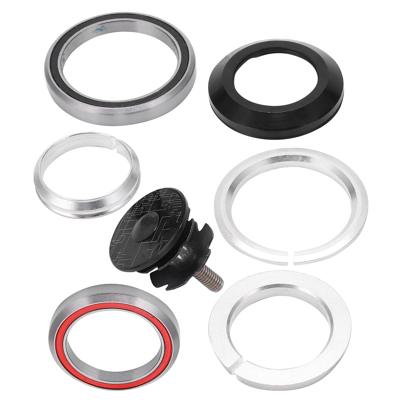 Keenso 41.8-52mm M4/M5 Mountain Bike Headset Bearings - Straight Tapered Tube Replacement Parts for Road & MTB Bicycles | Durable Cycling Components for Smooth Steering & Shock Absorption