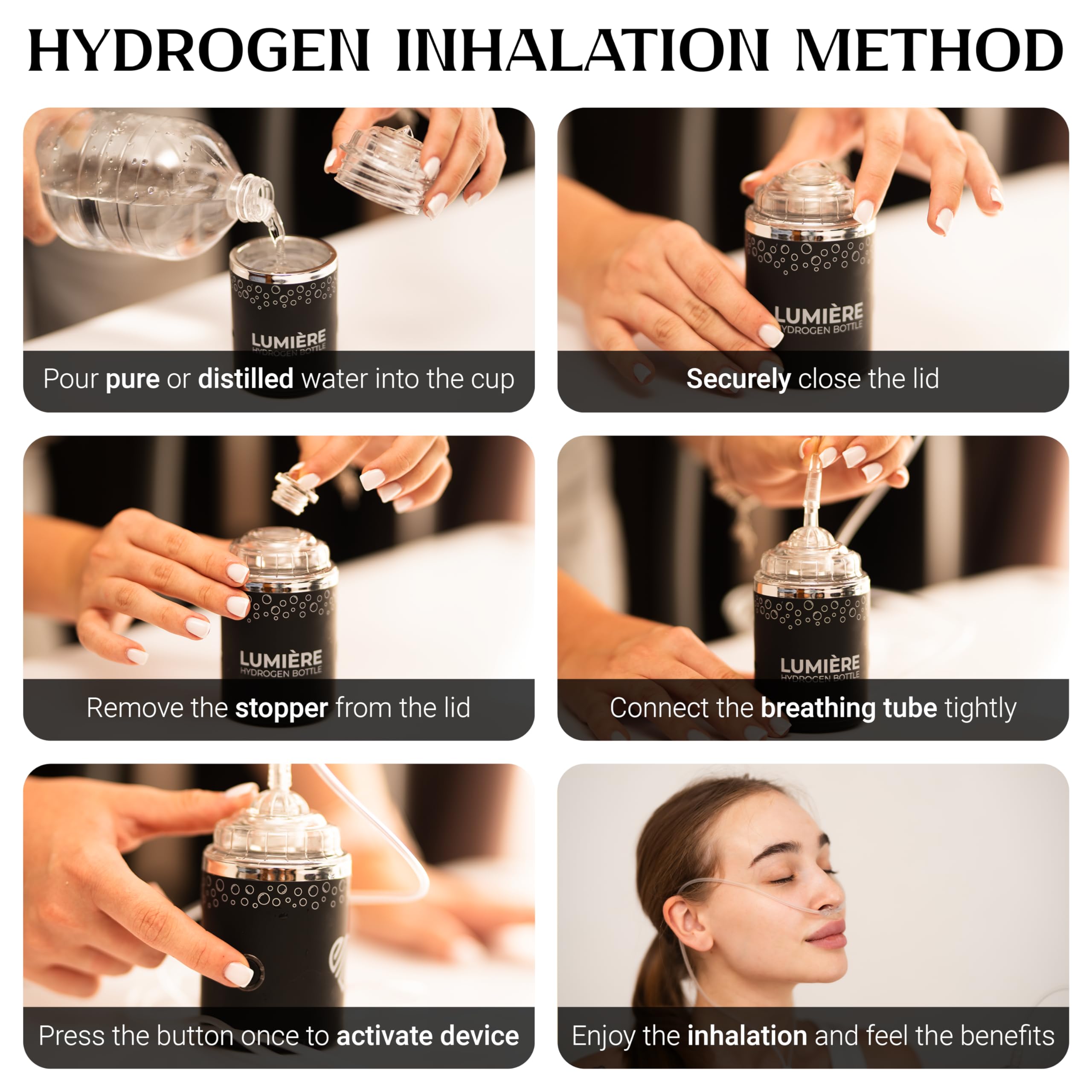 Hydrogen Water Bottle Generator - Portable Hydrogen Water Machine with 3000PPB Concentration - Alkaline Water Ionizer for Health & Hydration - Perfect for Gym, Travel, and Daily Wellness Routine