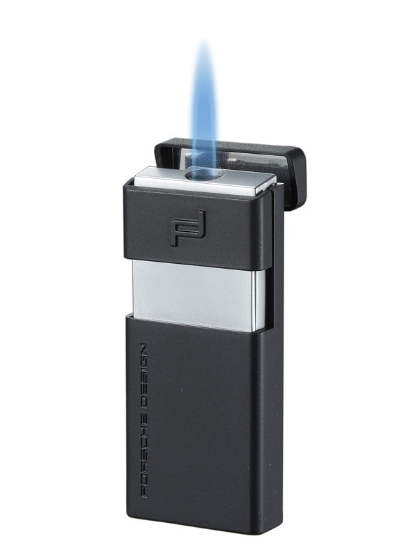 Porsche Design Eifel Torch Flame Lighter - Matte Black Windproof Refillable Butane Lighter for Cigars, Candles & Outdoor Use