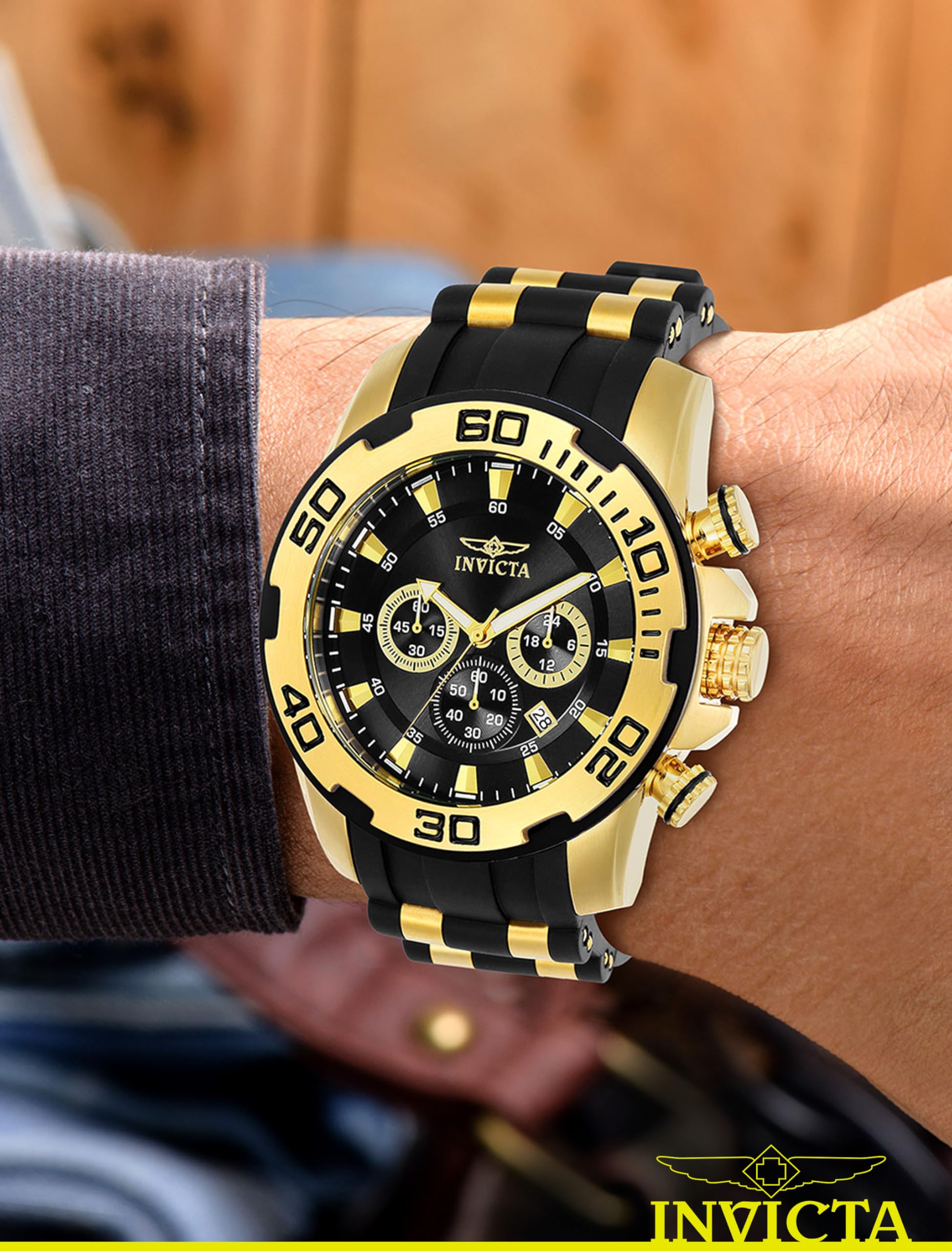 Invicta Men's Pro Diver 22340 Black Stainless Steel Quartz Watch - Waterproof Dive Watch for Swimming, Snorkeling & Everyday Wear