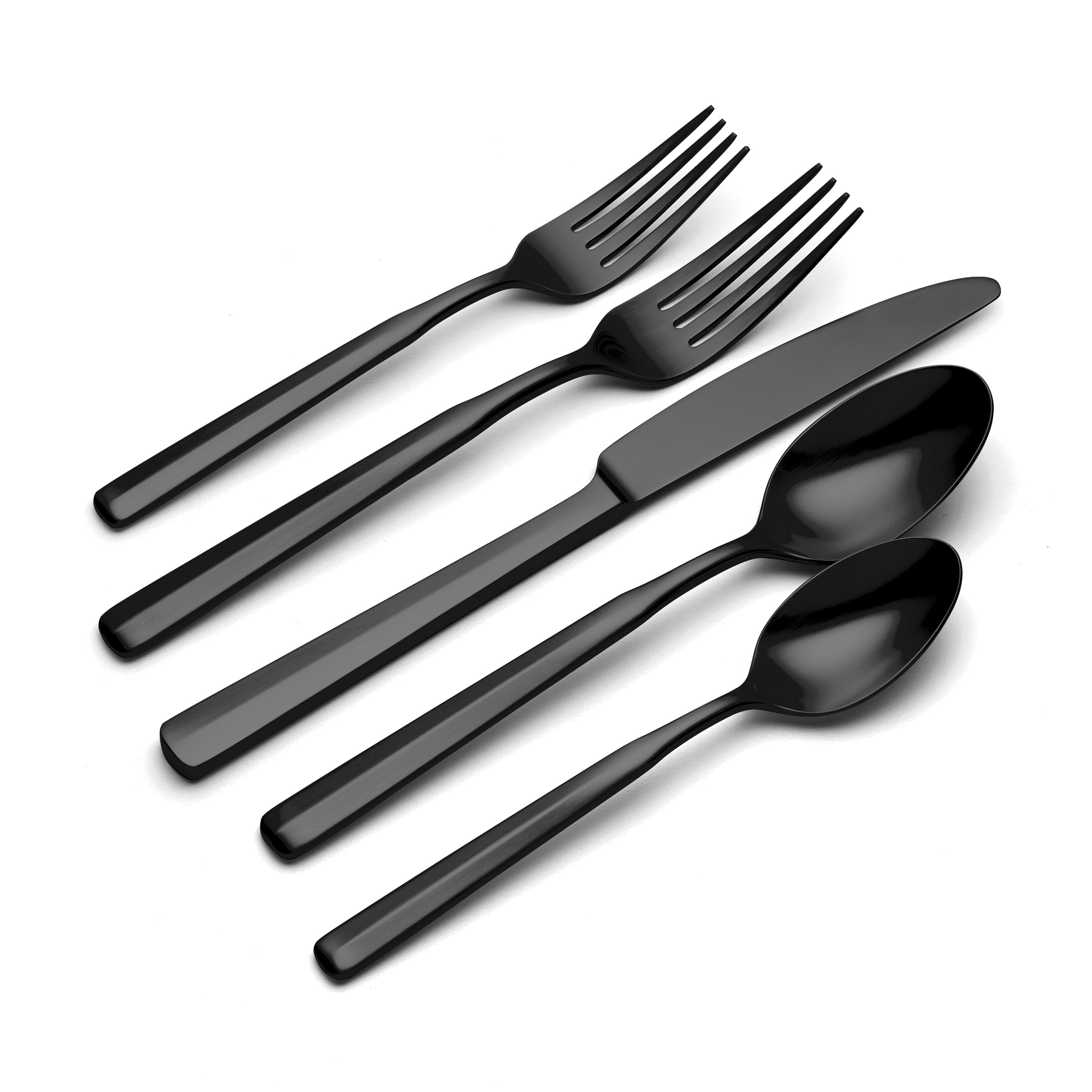 Ryder Black Satin 20-Piece Flatware Set - Stainless Steel Cutlery Set for 4 People - Perfect for Dining, Parties, and Everyday Use