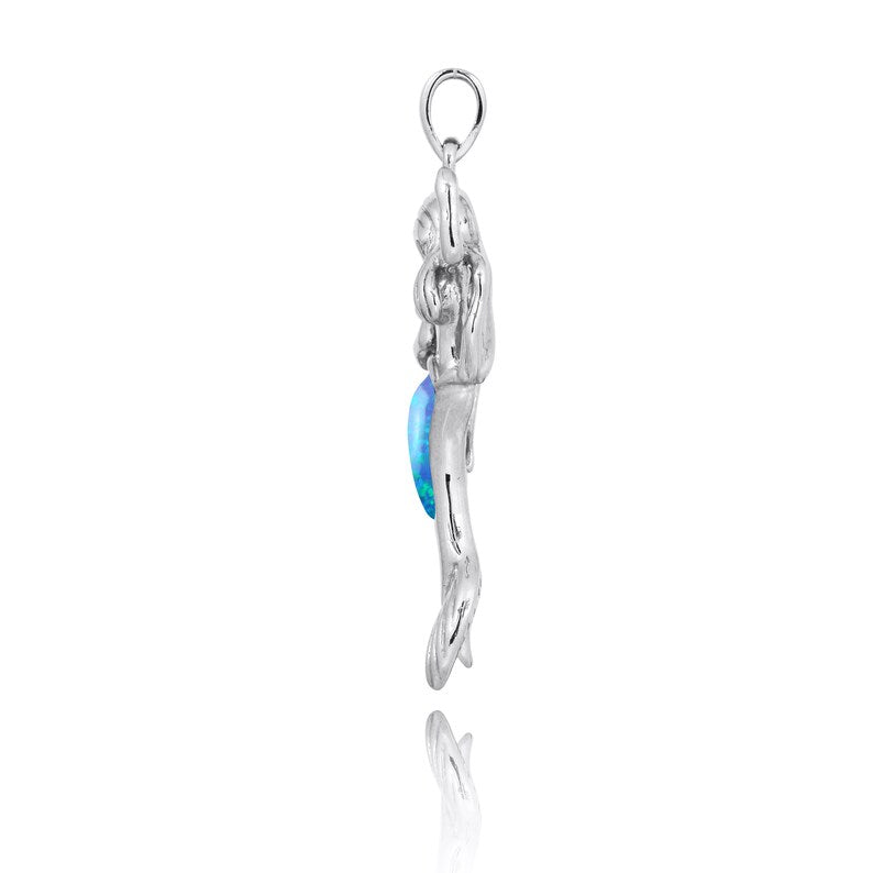 Blue Opal Mermaid Necklace - Elegant Handmade Jewelry for Women, Perfect Gift for Birthdays, Anniversaries & Beach Vacations
