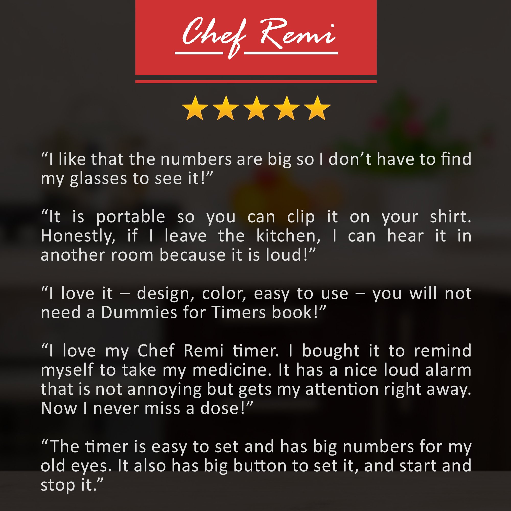 Original Kitchen Timer - High-Quality Digital Cooking Timer for Baking, Grilling & Meal Prep | Perfect for Home Chefs & Professional Kitchens | Avoid Fake Sellers - Authentic Chef Remi Product