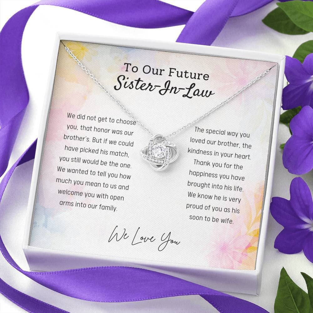 Love Knot Necklace for Sister-in-Law - Personalized Jewelry Gift for Future Sister-in-Law, Bonus Sister, Bride & Wedding | Thoughtful Present for Her Birthday, Anniversary or Special Occasion