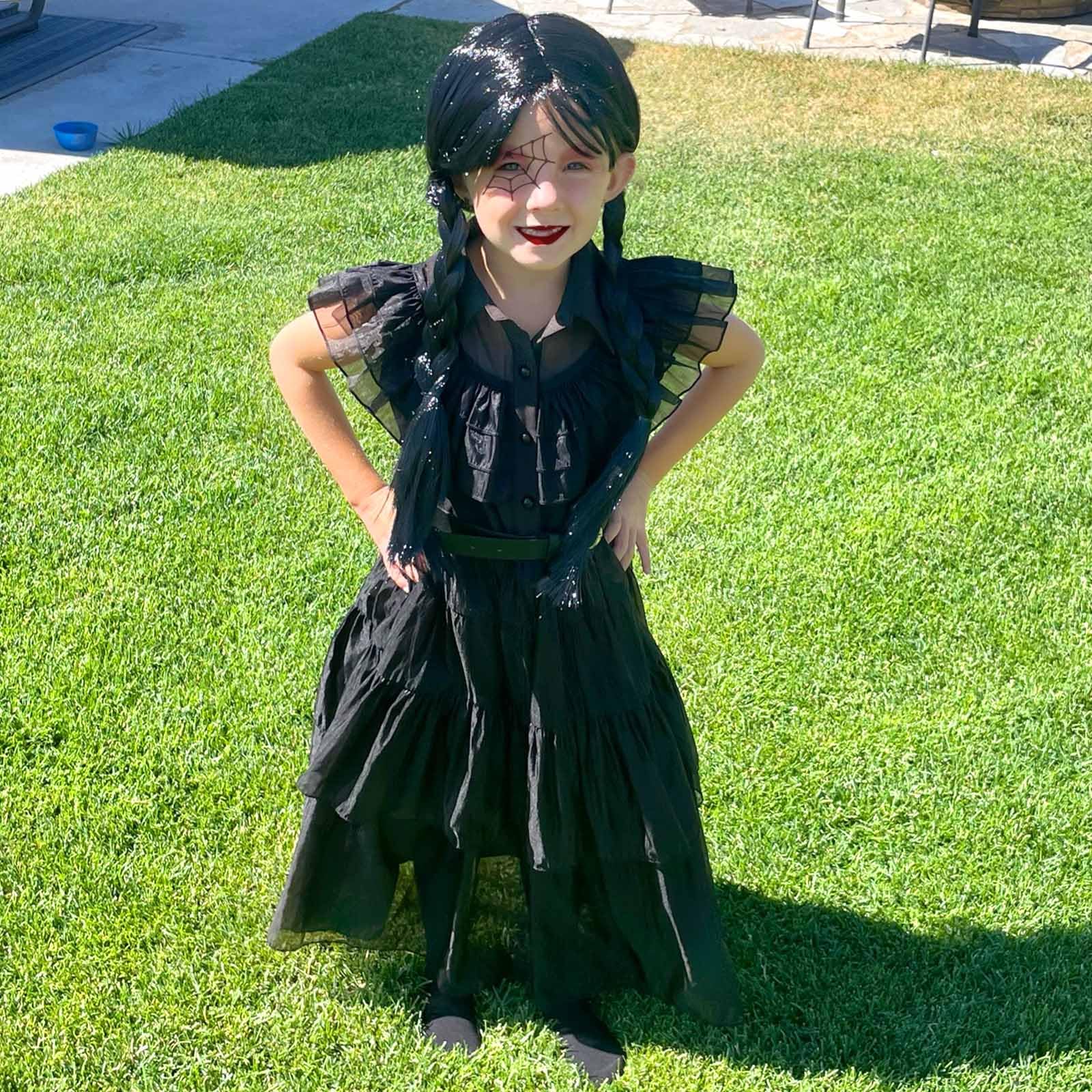 Black Princess Dress for Girls Kids Toddler - Elegant Halloween Costume Birthday Party Outfit - Perfect for Dress Up, Cosplay, and Special Occasions
