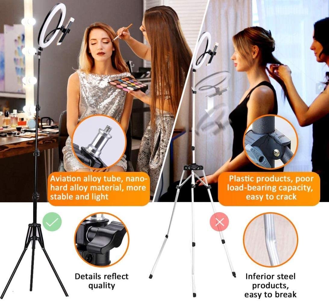 10-inch LED Ring Light with Tripod Stand for Live Streaming, Photography & Video Calls - Perfect for YouTube, TikTok, Instagram & Zoom Meetings