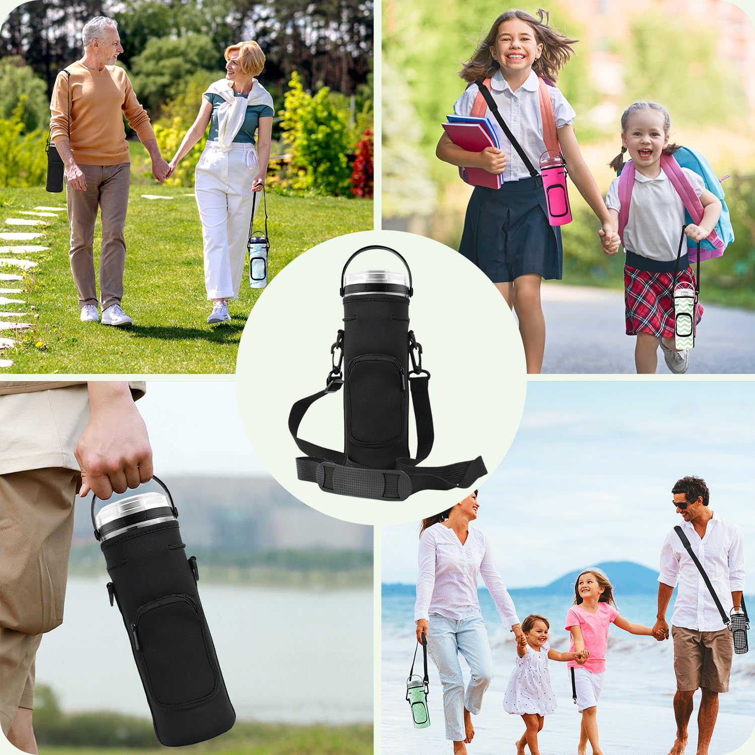 Premium Storage Sleeve Bag for Ninja Blast Portable Blender - Compatible with BC151NV/BC51NV/BC151BK/BC151CR/BC151EM/BC151PR/BC151WH Models - Shoulder Strap & Accessory Pocket Included - Perfect for Travel, Gym & Outdoor Blending (Black)