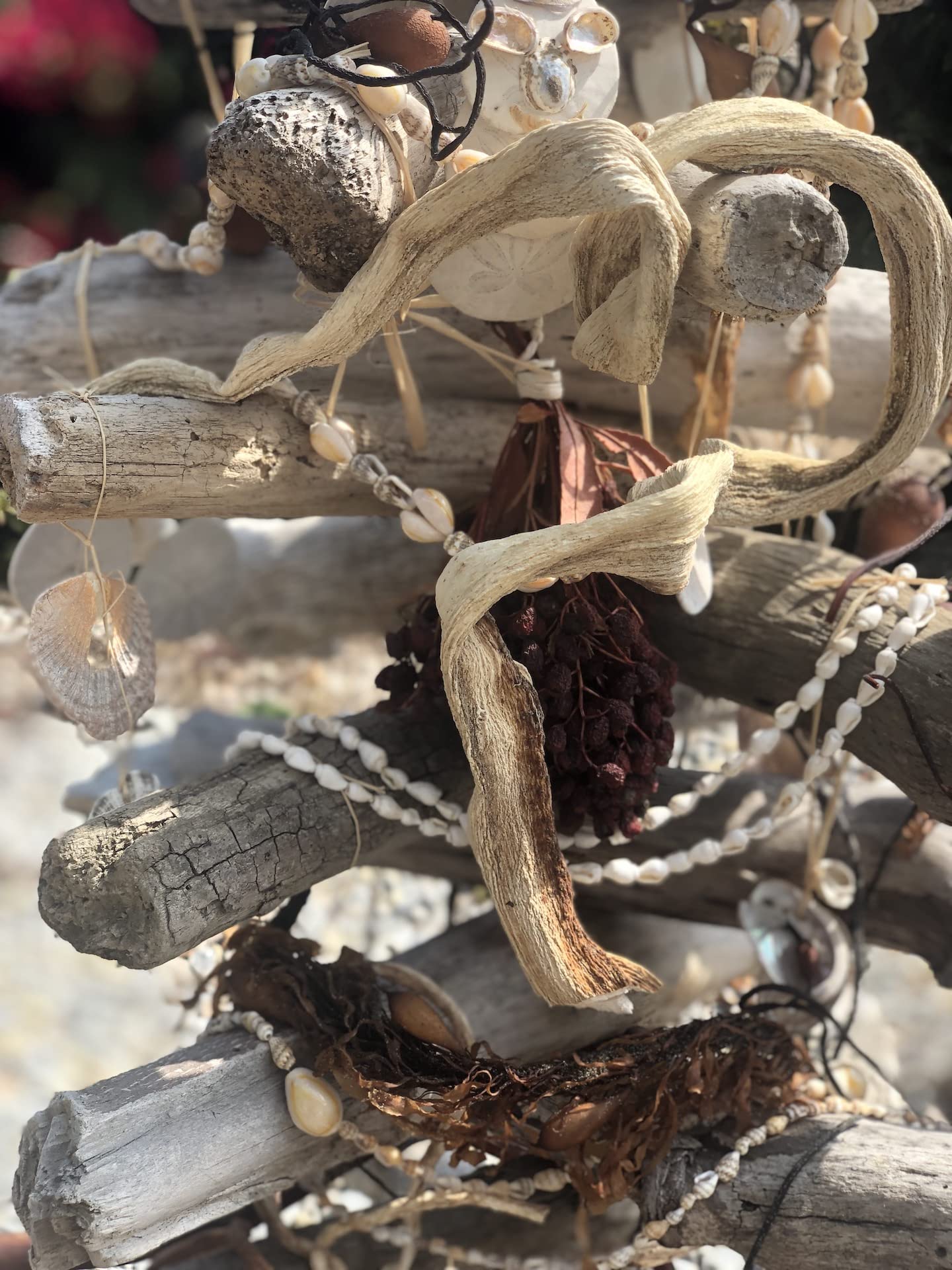 Handmade Beach Christmas Tree with Seashells & Natural Wood - Coastal Holiday Decor for Home, Office, or Beach House - Perfect Ocean-Themed Xmas Ornament & Unique Gift Idea