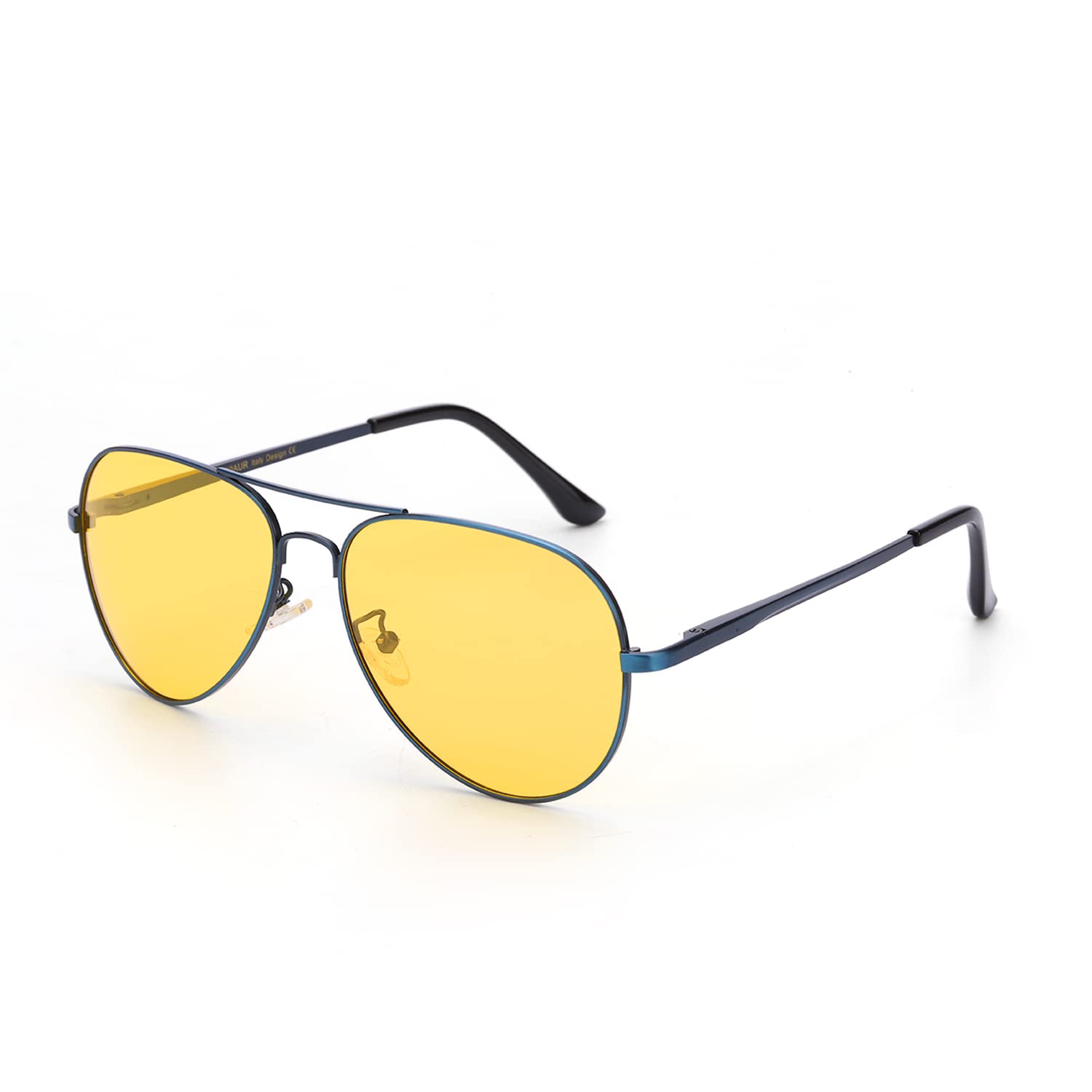 Night Driving Glasses for Men & Women - Anti Glare Aviator Sunglasses with Yellow Lenses for Enhanced Night Vision | Perfect for Driving, Cycling & Low Light Conditions