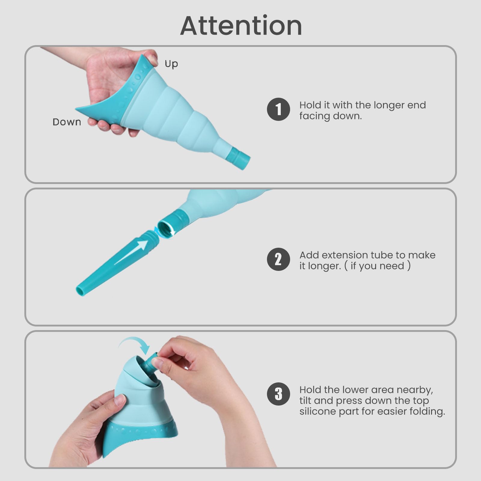 **TRIPTIPS Foldable Female Urinal Device - Portable She Pee Cup for Women, Travel Pee Funnel with Tube Case - Ideal for Camping, Hiking & Road Trips**