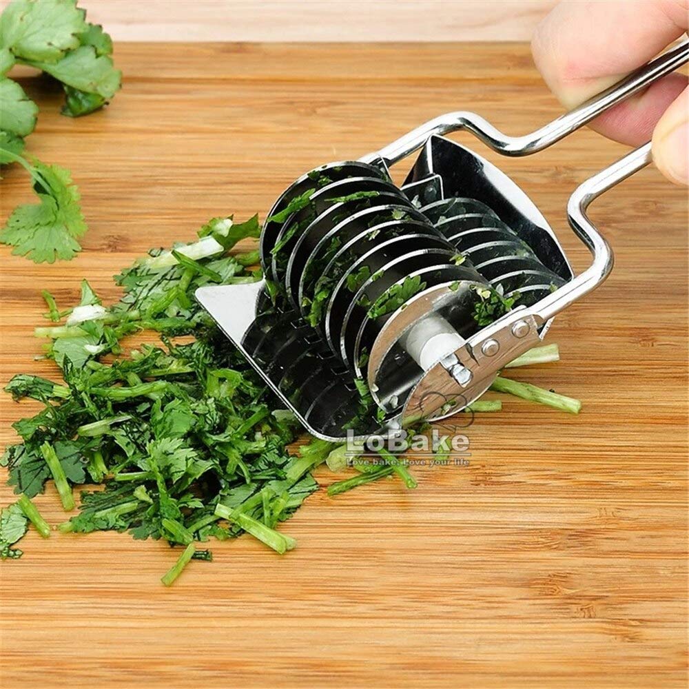 Premium Stainless Steel Noodle Cutter - Kitchen Pasta Maker for Homemade Spaghetti, Lasagna & Dough | Small Size Pasta Roller with Lattice Design | Perfect for Italian Cooking, Baking & DIY Pasta Making at Home