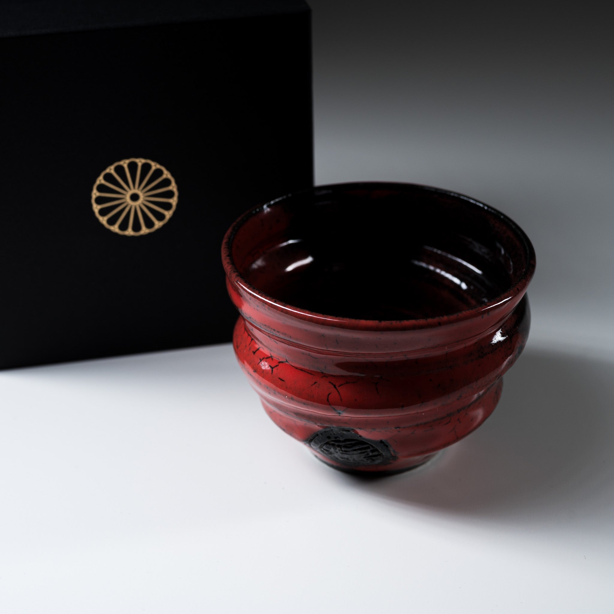 Premium NINSHU Japanese Tea Cup & Dessert Bowl - Kouki Red Glaze Ceramic for Matcha, Coffee, Ice Cream & Dessert Serving - Elegant Tea Ceremony & Home Dining Tableware