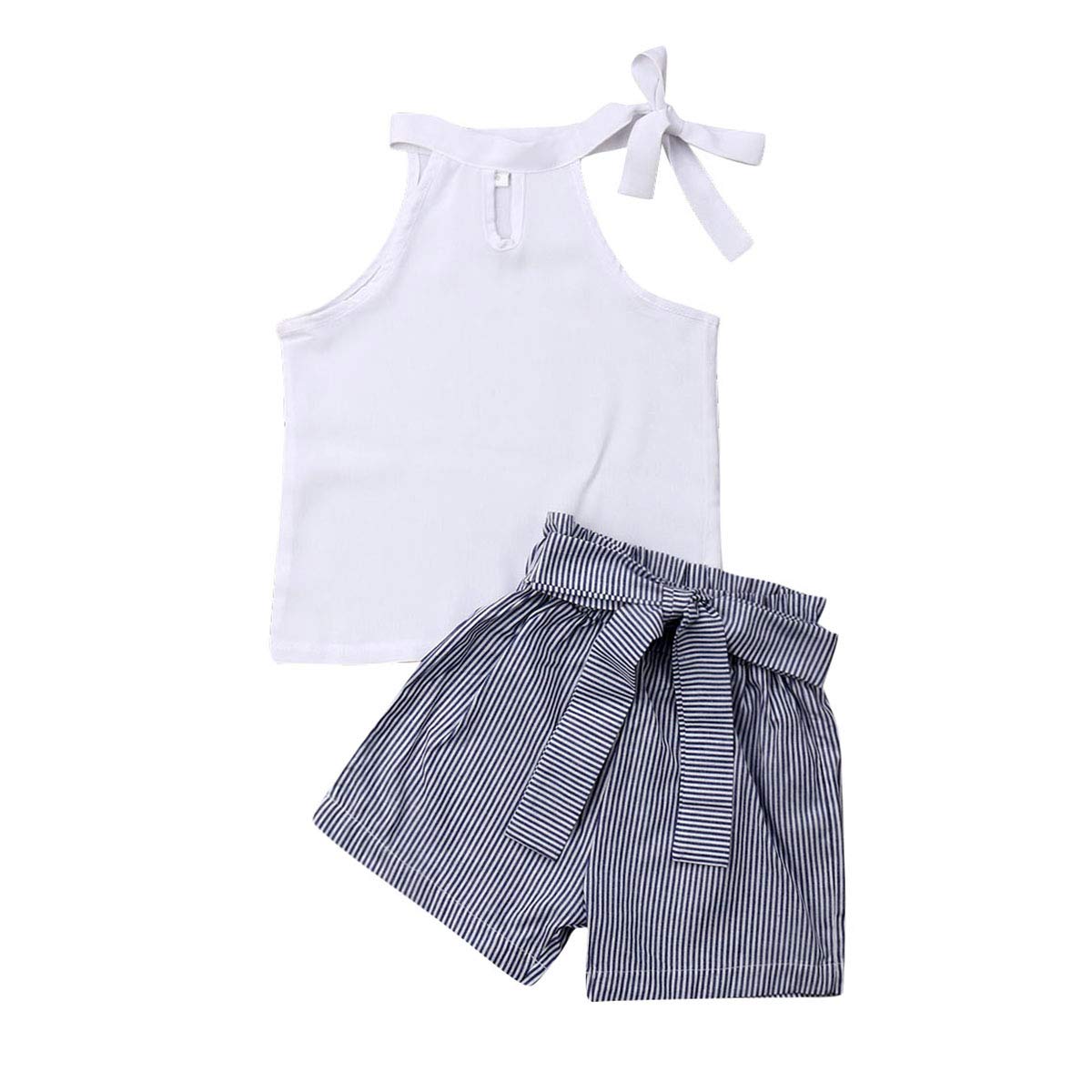 **Mubineo Toddler Baby Girl Sleeveless Plaid Button Top & Summer Shorts Outfit Set - Cute Playtime & Casual Wear for Girls**