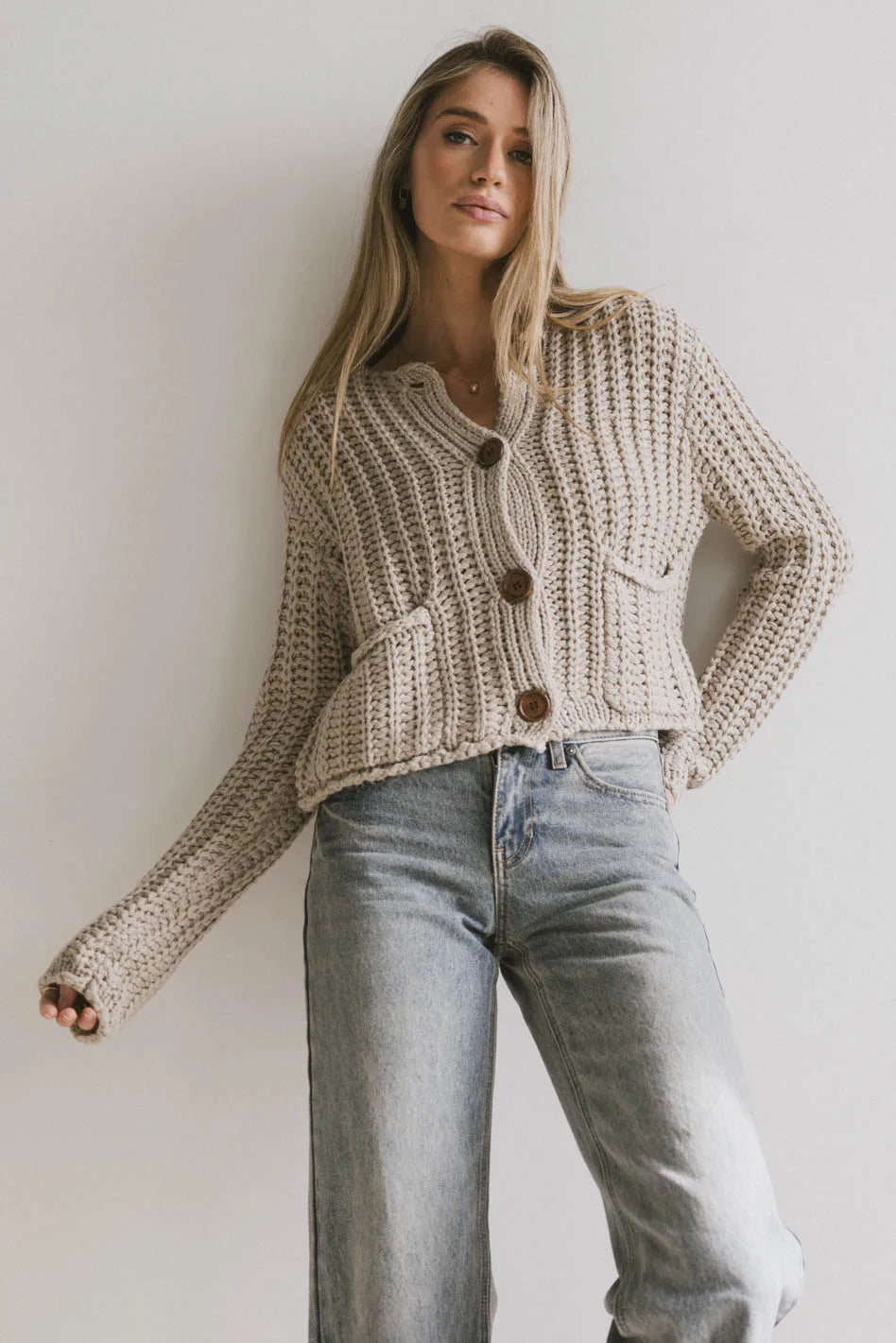 Luca Chunky Knit Sweater Women's Oversized Natural Wool Pullover | Cozy Winter Fashion for Casual Outings & Holiday Gatherings