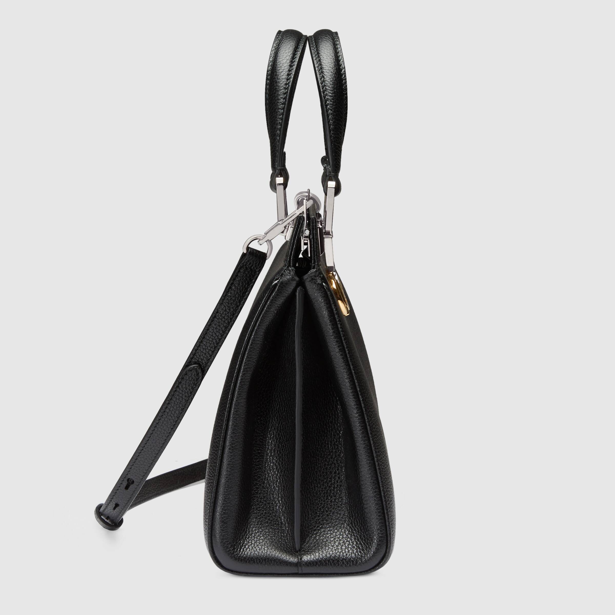 Gucci Zumi Small Top Handle Bag in Black Grainy Leather - Perfect for Work, Evening Events & Luxury Fashion Accessories