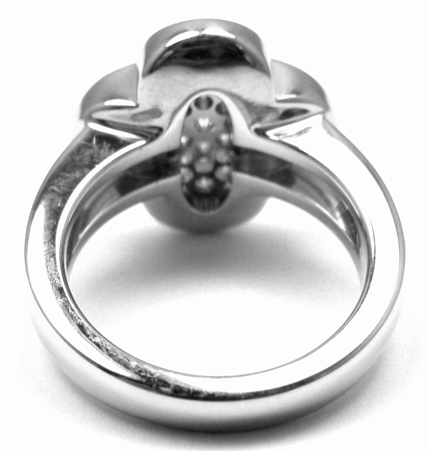 Authentic VAN CLEEF & ARPELS VCA 18k White Gold Diamond Pure Alhambra Ring - Luxury Jewelry for Women, Perfect for Weddings, Anniversaries & Special Occasions