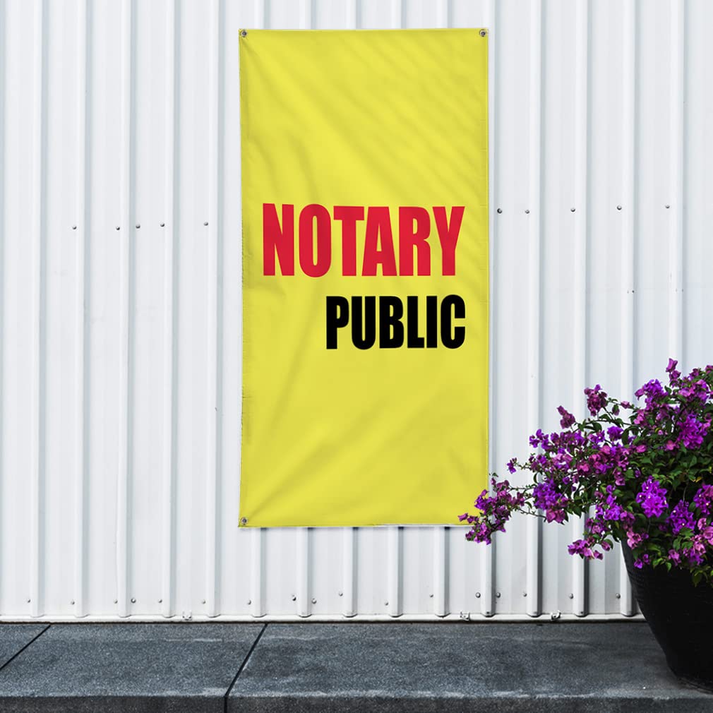 Custom Vertical Vinyl Banner - Weatherproof Notary Public & Business Promotion Sign (Multiple Sizes Available) - 96x48 Inch Outdoor Yard Sign with 8 Rustproof Grommets - Perfect for Storefronts, Trade Shows & Event Advertising