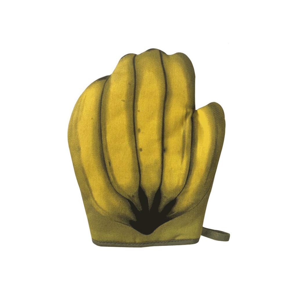 2 Pcs Non-Slip Cotton Oven Mitts with Funny Banana Print - Heat Resistant Kitchen Gloves for Baking, Cooking, BBQ & Microwave Use - Perfect for Home, Restaurant & Outdoor Grilling