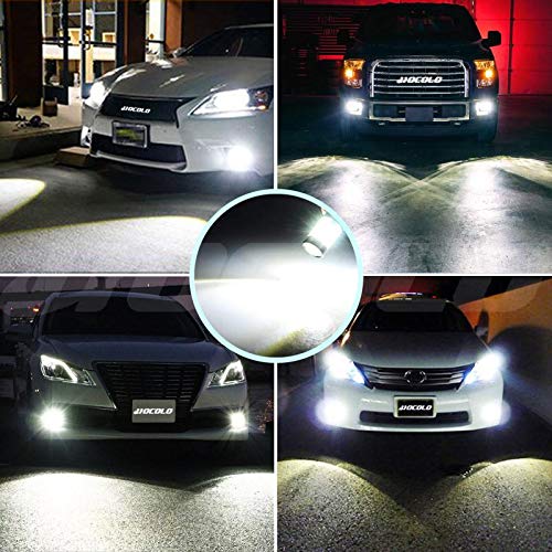 HOCOLO H3 LED Bulbs 6500K White - High Brightness DRL Fog Driving Lights for Cars - Replace Halogen 3570 CSP Chips - Plug-N-Play Installation - Pack of 2 (H3_Fog/DRL, White/6000K) - Perfect for Daytime Running & Nighttime Visibility