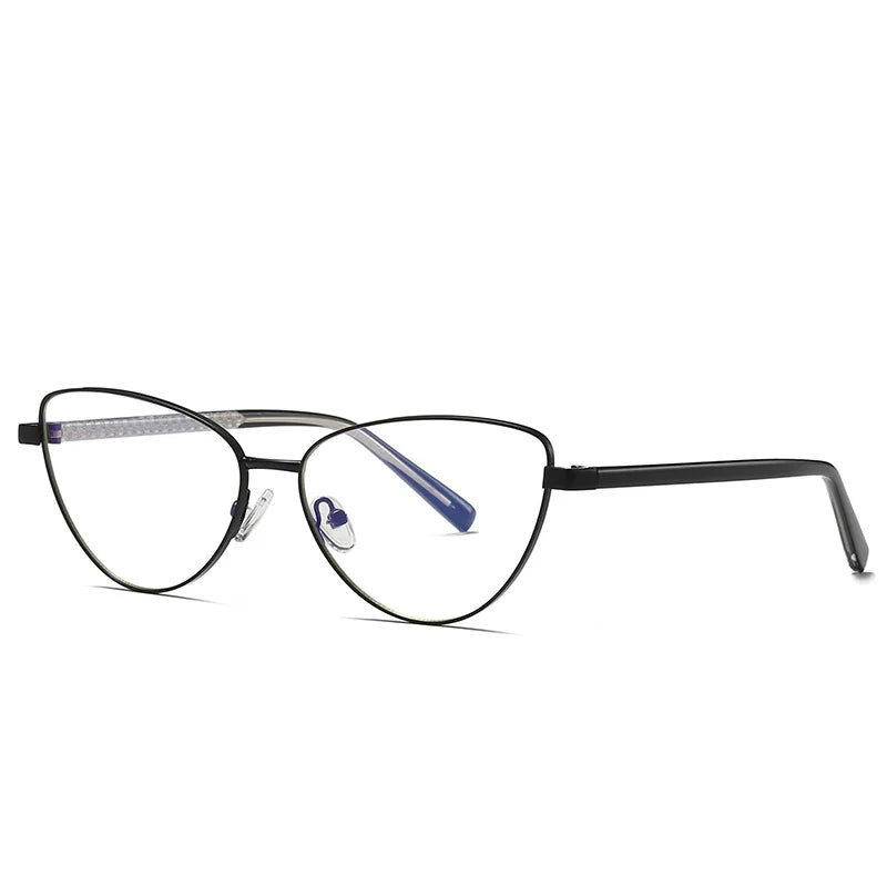 Brightzone Women's Full Rim Oval Cat Eye Alloy Eyeglasses Frame 73006 - Stylish & Lightweight for Work, Reading & Fashion Accessories
