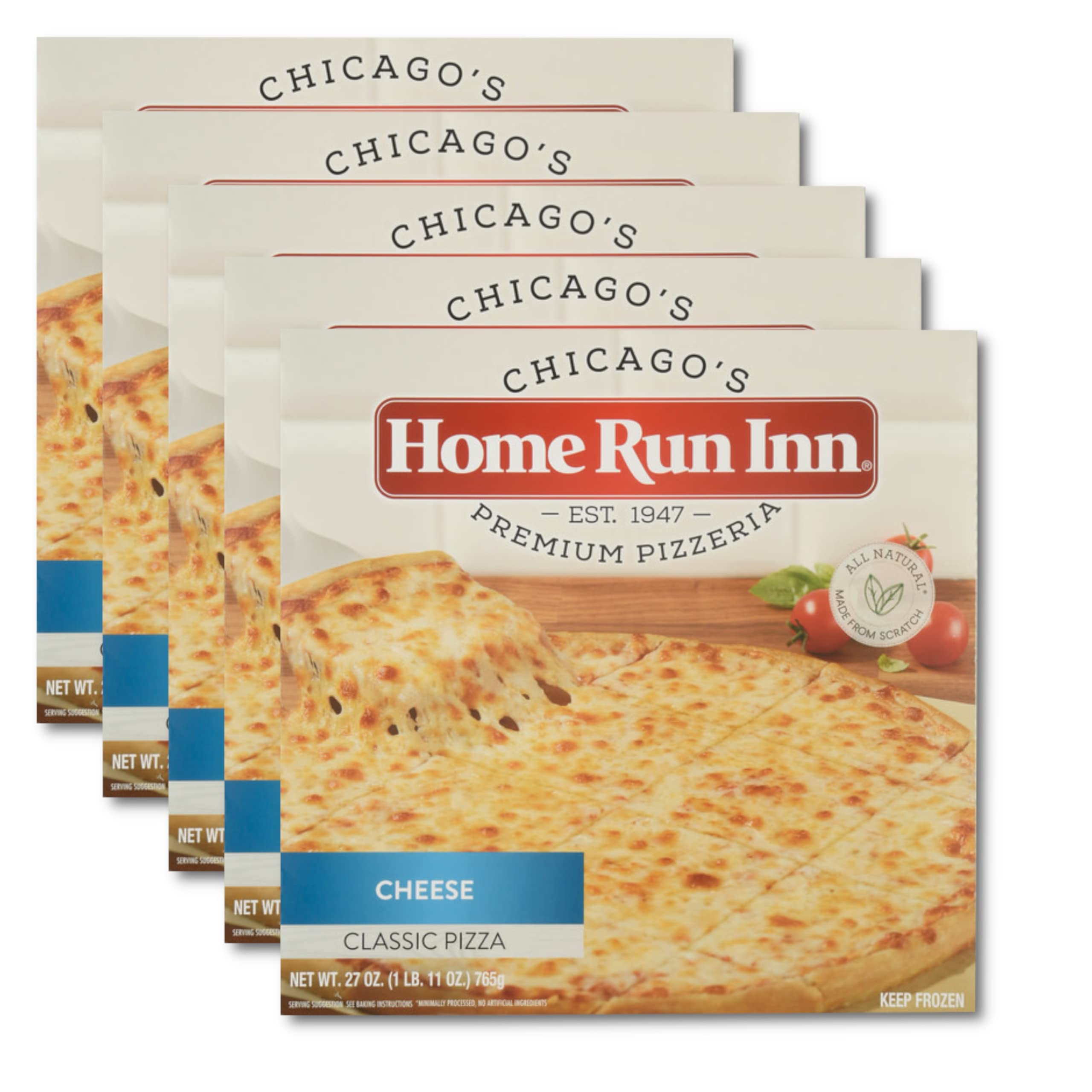 Home Run Inn Classic Cheese Pizza - All Natural, No Preservatives, Minimally Processed, Made from Scratch - 5 Pack | Ready Set Gourmet Donate A Meal Program | Perfect for Family Dinners, Game Nights & Quick Meals