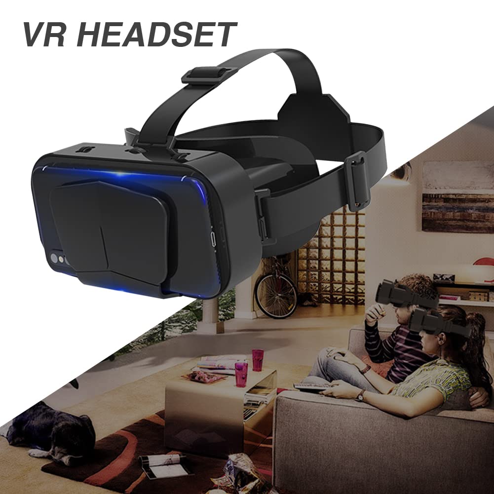GEZICHTA 3D VR Headset Virtual Reality Glasses - 360° Panoramic View, Anti-Blue Light, Adjustable Pupil Distance & IPD - HD Immersive VR Goggles for Movies, Gaming, Education & Virtual Tours (Black)