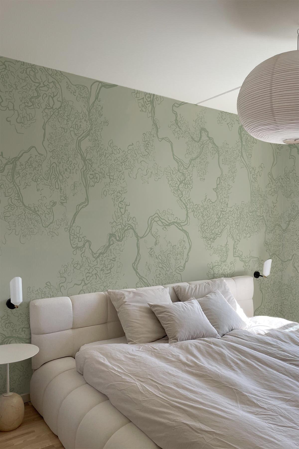 Abstract Sketch Light Green Wall Art - Modern Minimalist Canvas Painting for Living Room, Bedroom & Office Decor - Perfect for Home & Office Interior Design