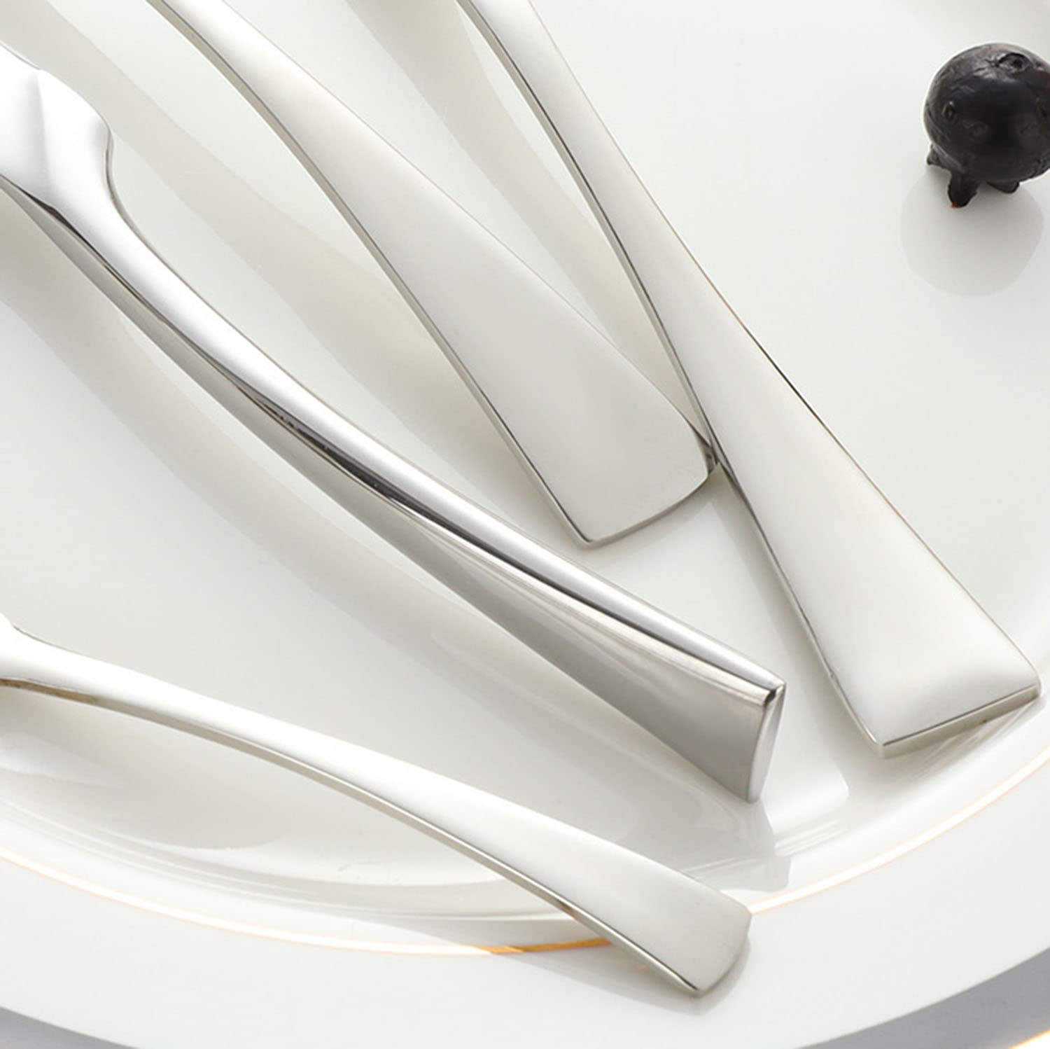 4-Piece Stainless Steel Silverware Set - Elegant Flatware for Wedding Gifts, Home Kitchen & Restaurant Use | Knife, Fork & Spoon Utensil Set for Everyday Dining & Special Occasions