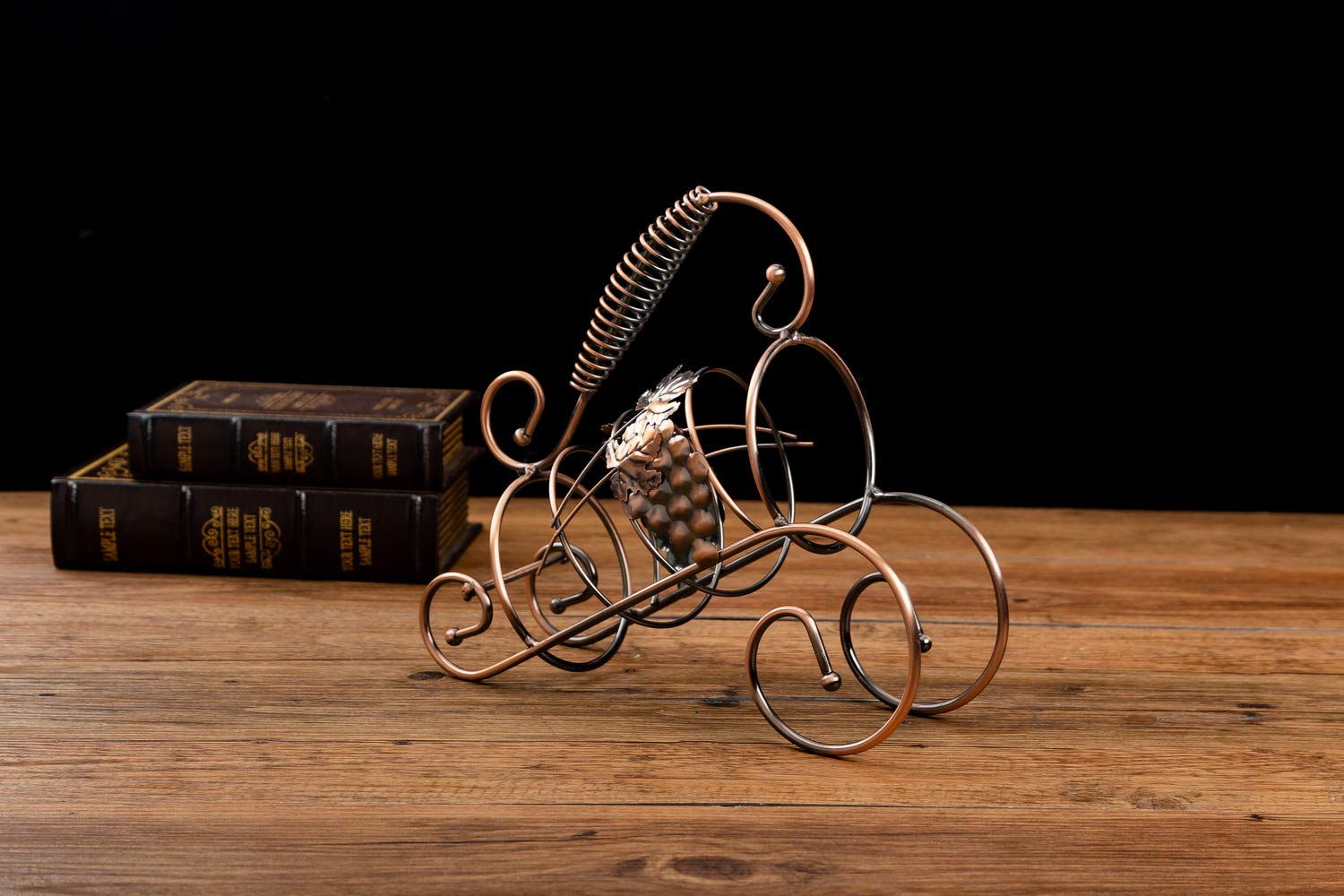 Copper Metal Freestanding Wine Bottle Holder - Countertop & Desktop Wine Rack for Wine Storage & Display - Perfect for Kitchen, Bar, Dining Room & Home Decor