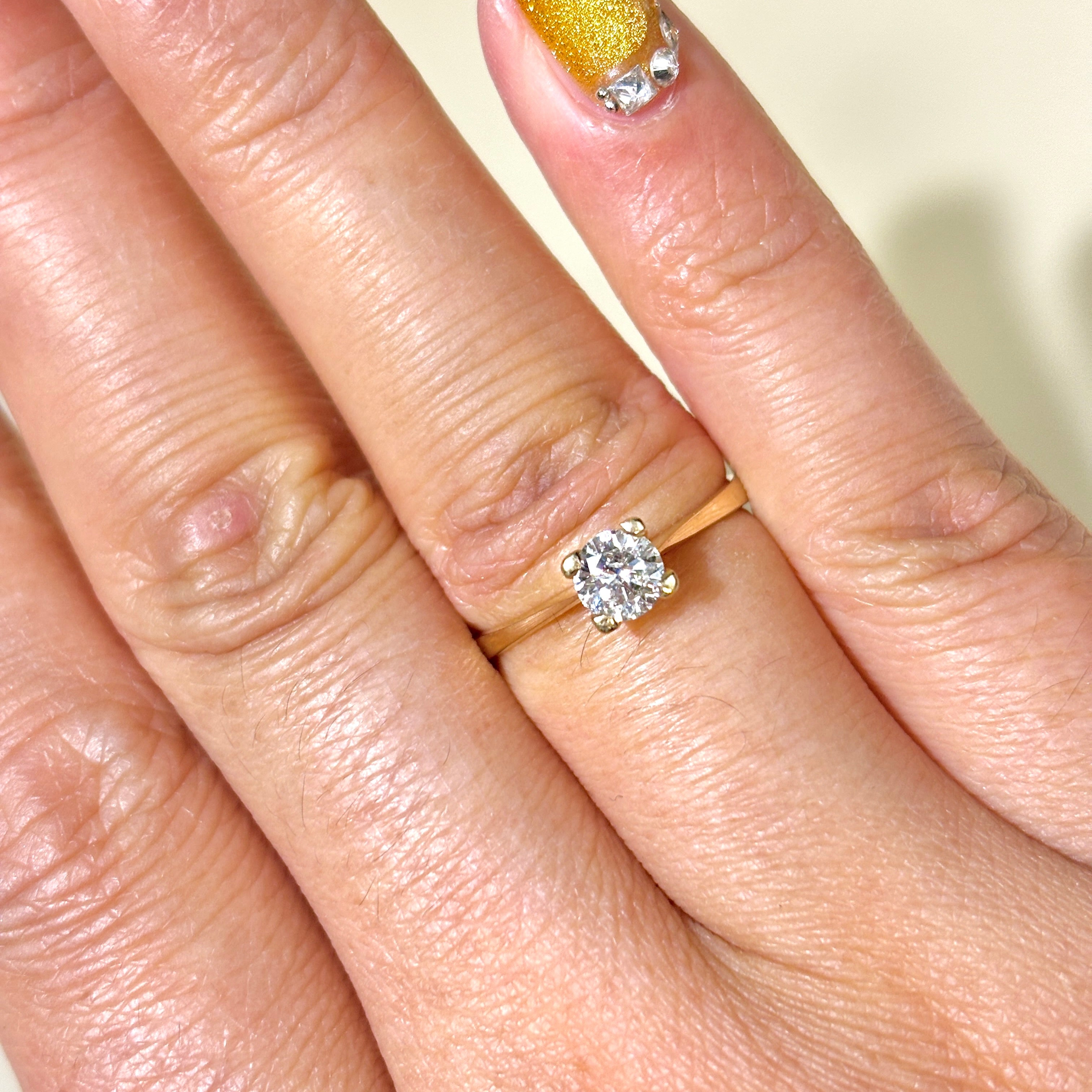 14K Yellow Gold Solitaire Diamond Ring - 0.35 Carat Total Weight (CTW) | Size 5.5 | Elegant Engagement & Wedding Band for Women | Perfect for Proposals, Anniversaries & Special Occasions