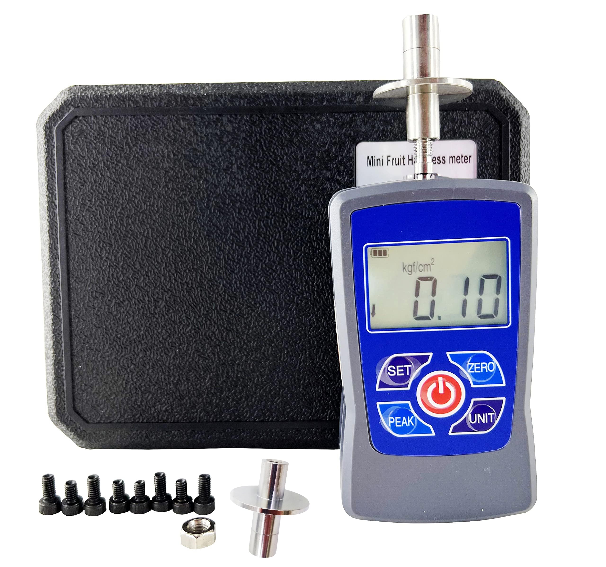 Digital Fruit Hardness Tester Penetrometer - 0.2-15 Kgf/cm2 Range with Buzzer Alarm for Strawberries, Grapes, Bananas | Portable Sclerometer for Freshness Testing in Farms, Orchards & Quality Control Labs