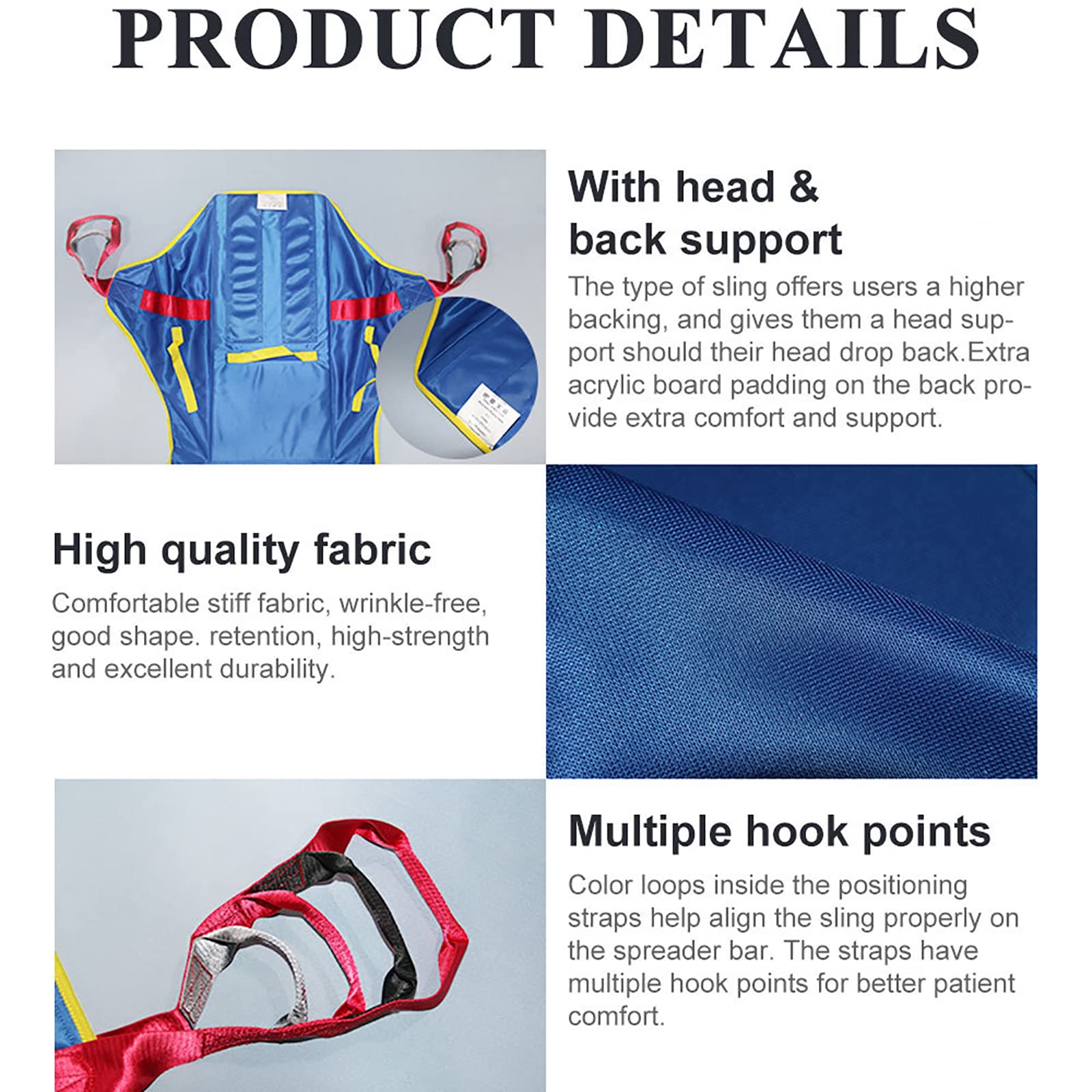 **Deluxe Padded Patient Lift Sling with Head Support & Divided Leg - Heavy Duty Shower & Toileting Sling for Elderly & Disabled (Medium) - Ideal for Safe Transfers, Bathing & Mobility Assistance**