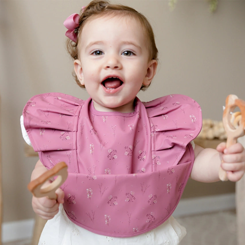 Snuggle Hunny Waterproof Frill Baby Bib - Soft & Absorbent Drool Bib for Infants & Toddlers - Perfect for Feeding Time & Messy Play