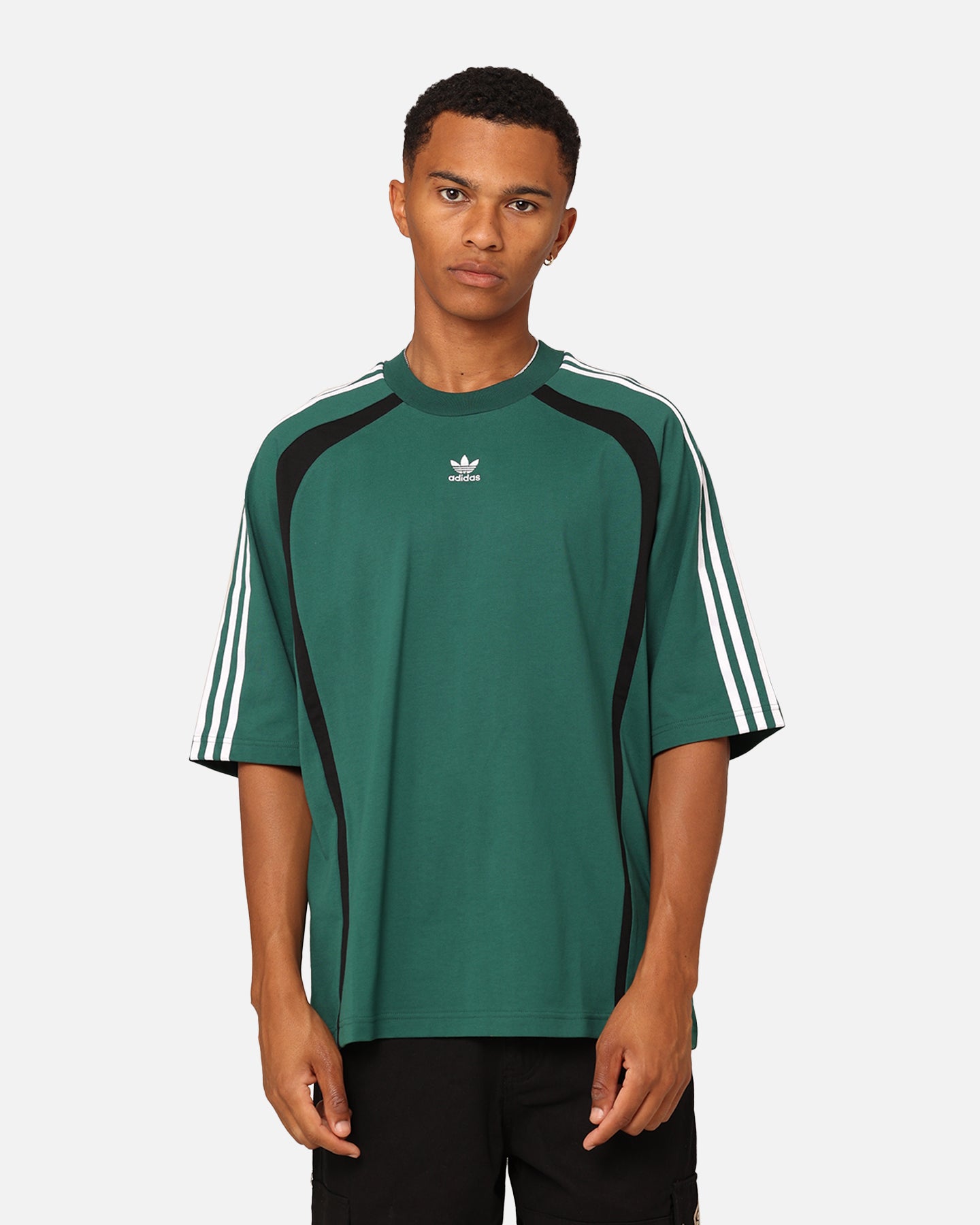 Adidas Oversized T-Shirt for Men & Women | Comfortable Cotton Crewneck Tee | Collegiate Green | Casual Wear, Street Style & Everyday Outfits