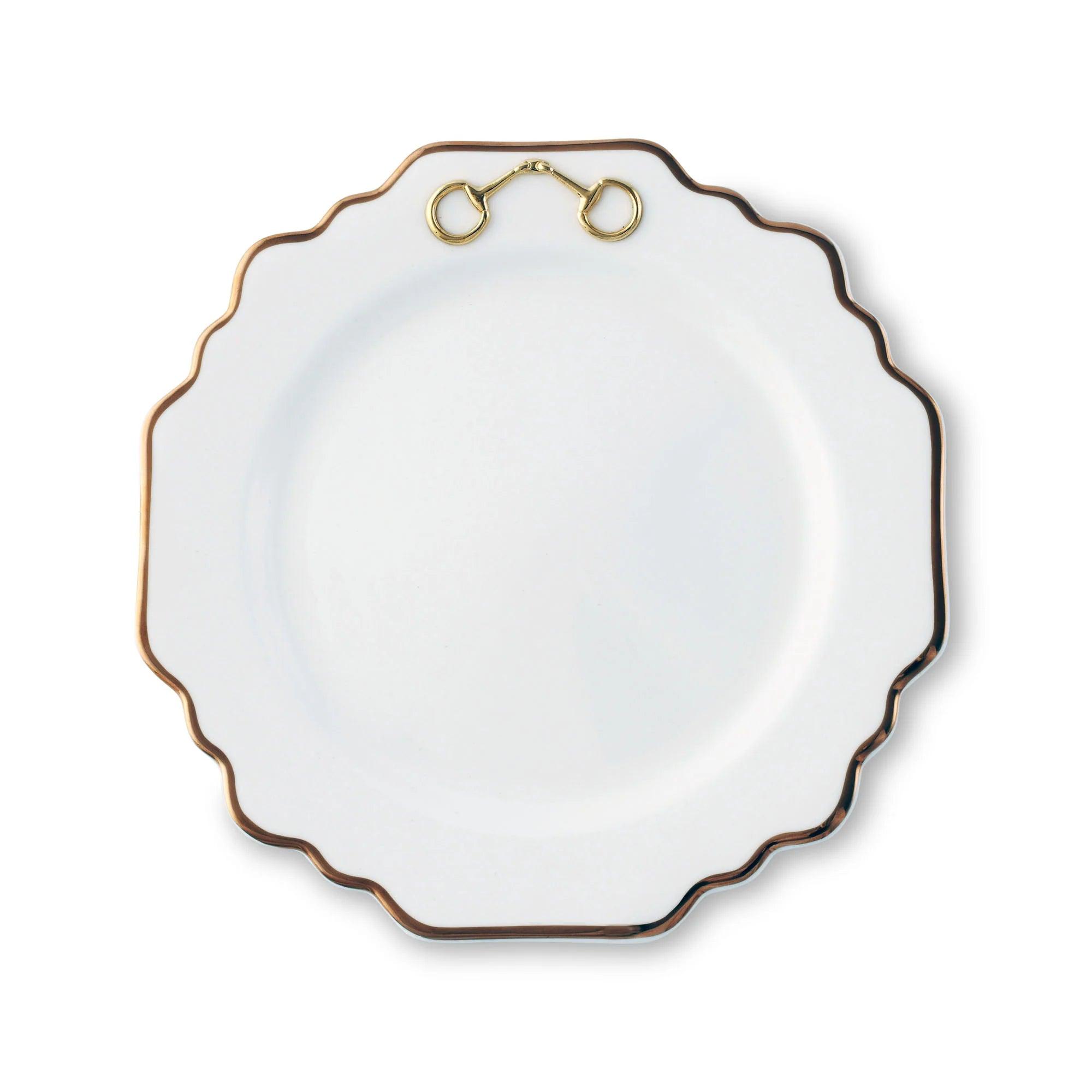 Elegant Gold Scallop Salad Plate - Premium Snaffle Bit Design for Dining & Entertaining - Perfect for Weddings, Parties, and Special Occasions
