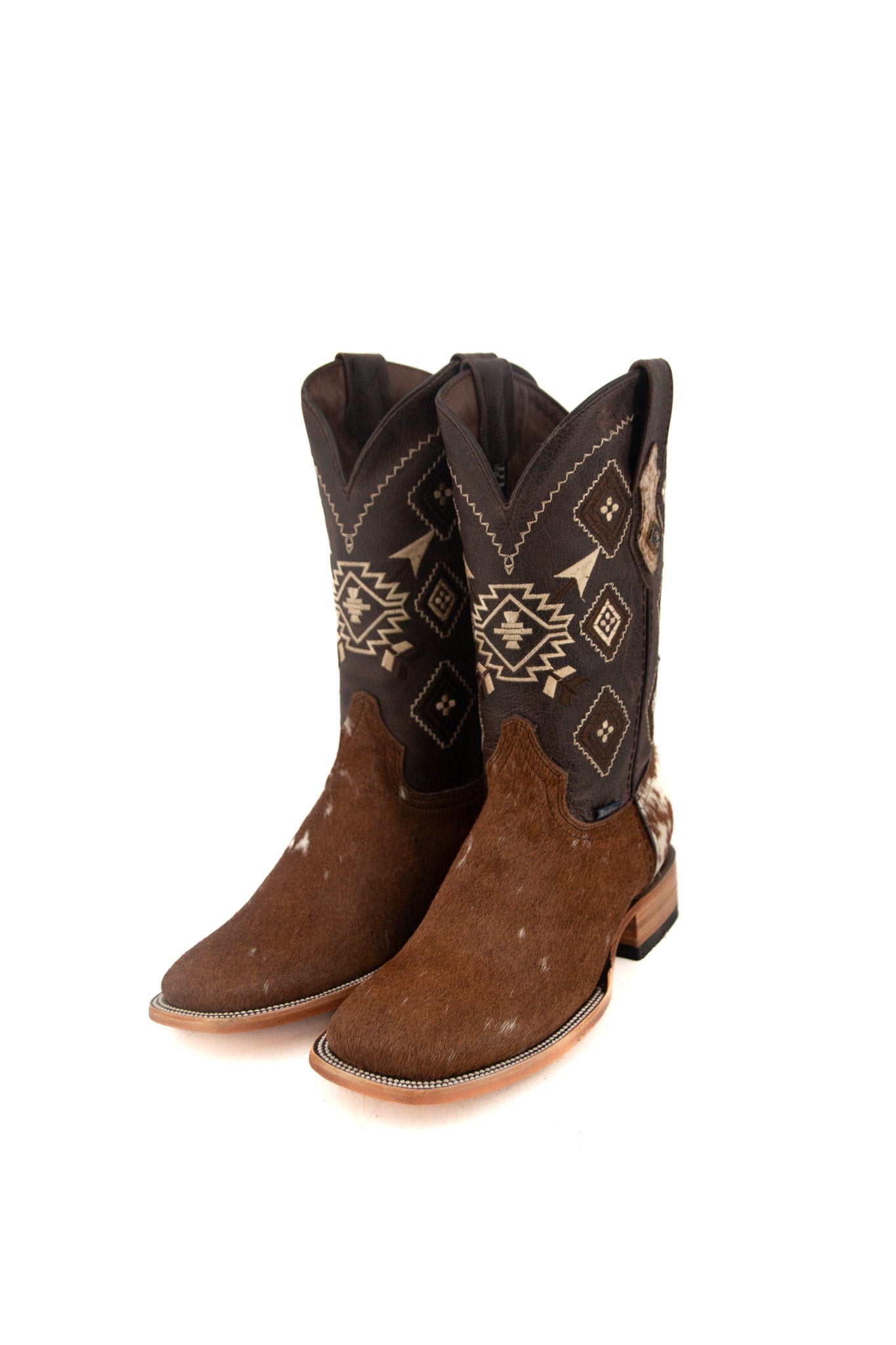 **Men's Genuine Cowhide Square Toe Cowboy Boots - Size 8, Western Style, Durable & Comfortable - Perfect for Rodeo, Country Dancing & Outdoor Adventures (Final Sale, Box S2)**