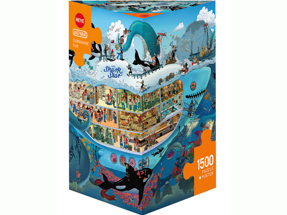 Heye 1500-Piece Triangular Jigsaw Puzzle - Oesterle Submarine Artwork | Challenging Adult Puzzle for Home Decor & Relaxation | Perfect Gift for Puzzle Lovers