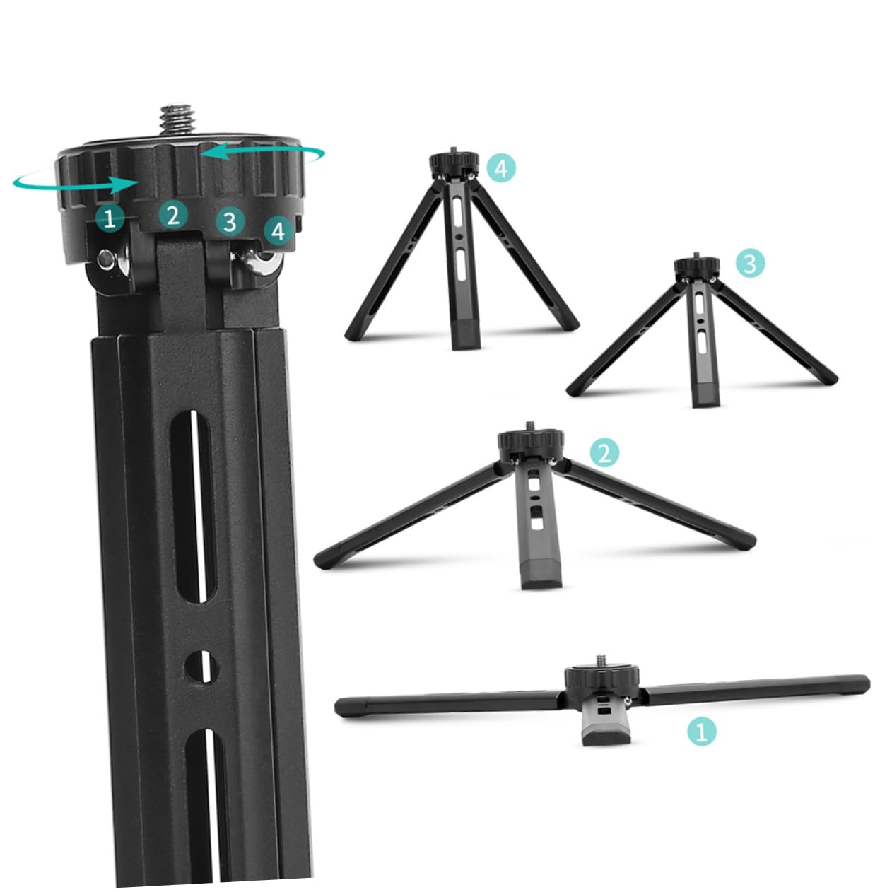UKCOCO 2-Pack Extendable Lightweight Tripod Stand for Smartphone & Digital Camera - Foldable Phone Mount with Selfie Stick, Perfect for Vlogging, Travel, and Home Photography