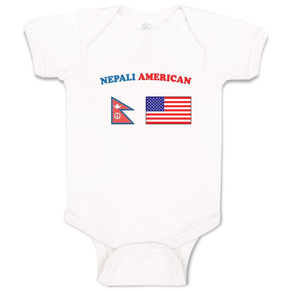 Custom Funny Nepali American Baby Bodysuits for Boys & Girls | 100% Cotton Soft Baby Clothes | Perfect for Family Photos, Holidays & Everyday Wear