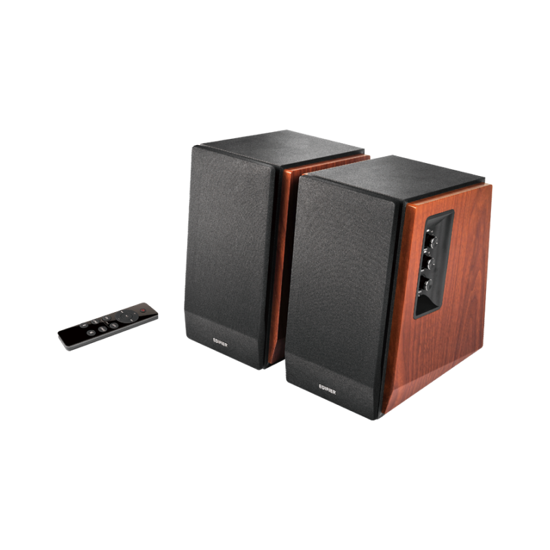 Edifier R1700BTS 66W Bluetooth 5.0 Bookshelf Speakers - Wireless Hi-Fi Audio System for Home, Office & Studio (Brown) - Perfect for Music, Movies & Gaming