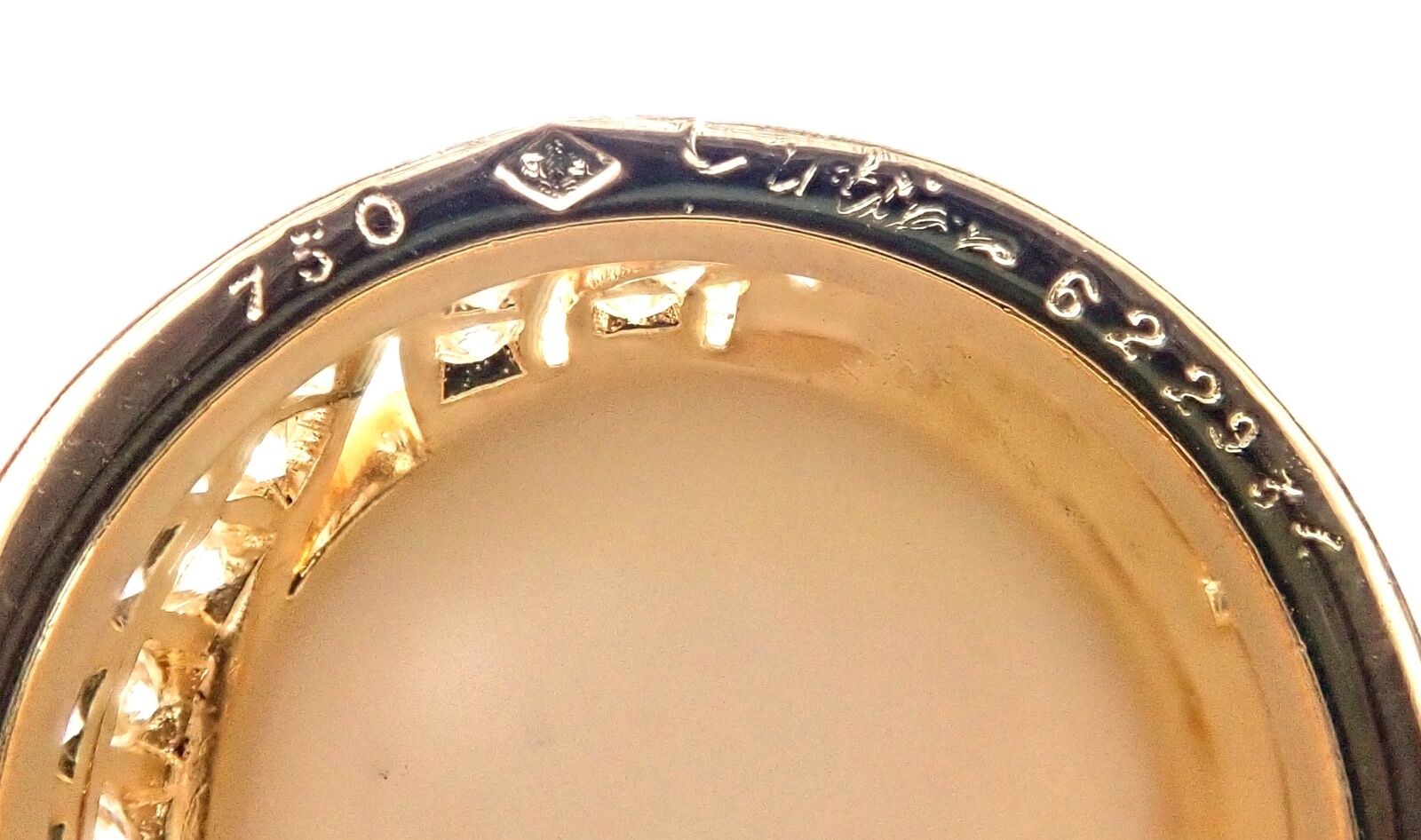 Authentic Cartier 18K Yellow Gold Diamond Wide Band Ring - Size 51 (US 5.75) - Luxury Wedding Band for Women, Perfect for Engagement, Anniversary & Special Occasions