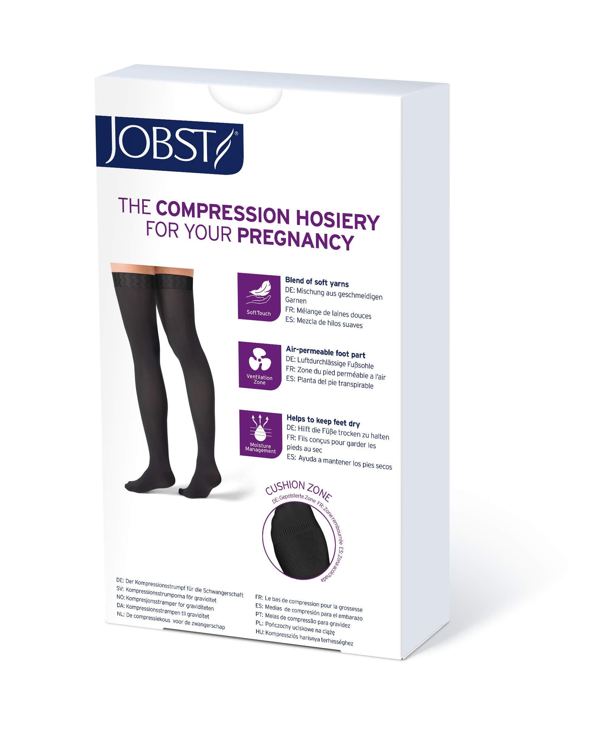 JOBST Maternity Compression Stockings 20-30 mmHg Firm Support - Opaque Thigh High Stockings for Pregnancy Swelling & Varicose Veins Relief - Perfect for Work, Travel & Everyday Comfort During Pregnancy