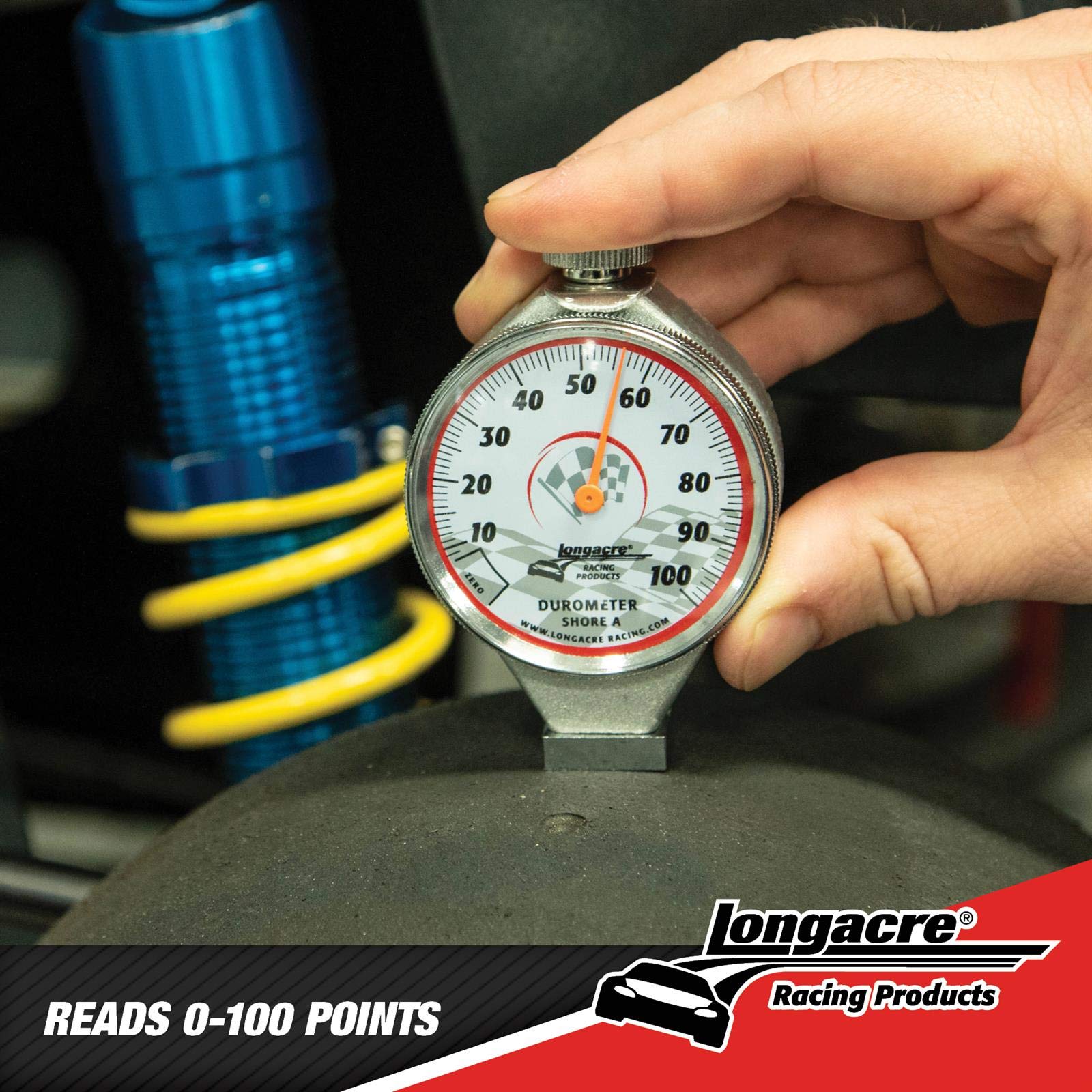 Longacre 52-50546 Deluxe Tire Durometer with Storage Case - Premium Tire Hardness Tester for Racing, Motorcycles & Bikes - Perfect for Track Days, Performance Tuning & Tire Maintenance
