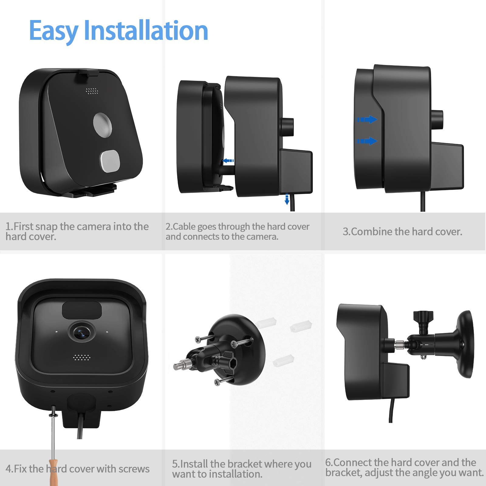 Blink Outdoor Camera Mount - Weatherproof Protective Cover & 360° Adjustable Wall Mount with Sync Module 2 Outlet Mount for Blink Outdoor Security Cameras - Perfect for Home, Garage & Backyard Surveillance